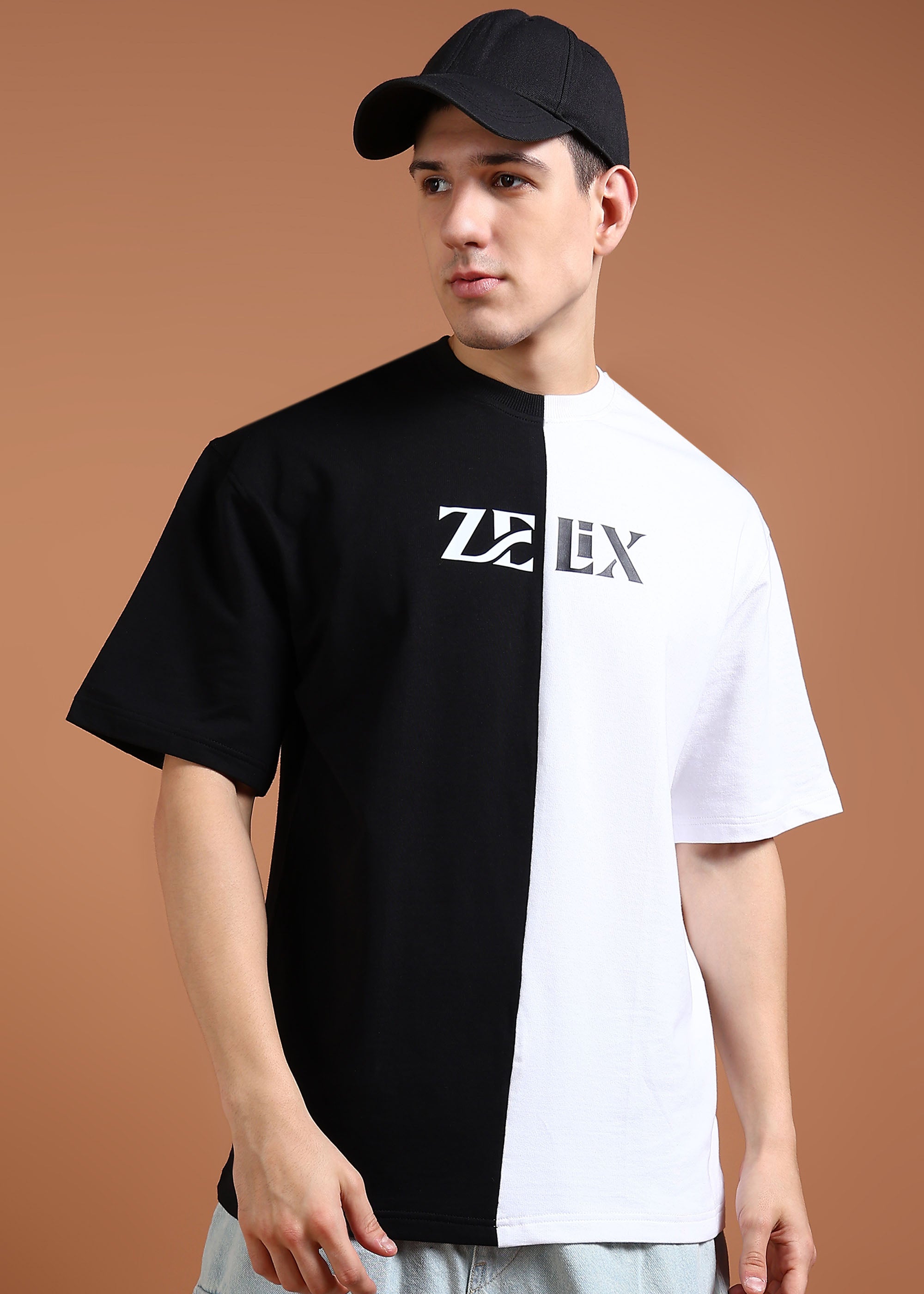 Black and white oversized “GOAT” streetwear t-shirt