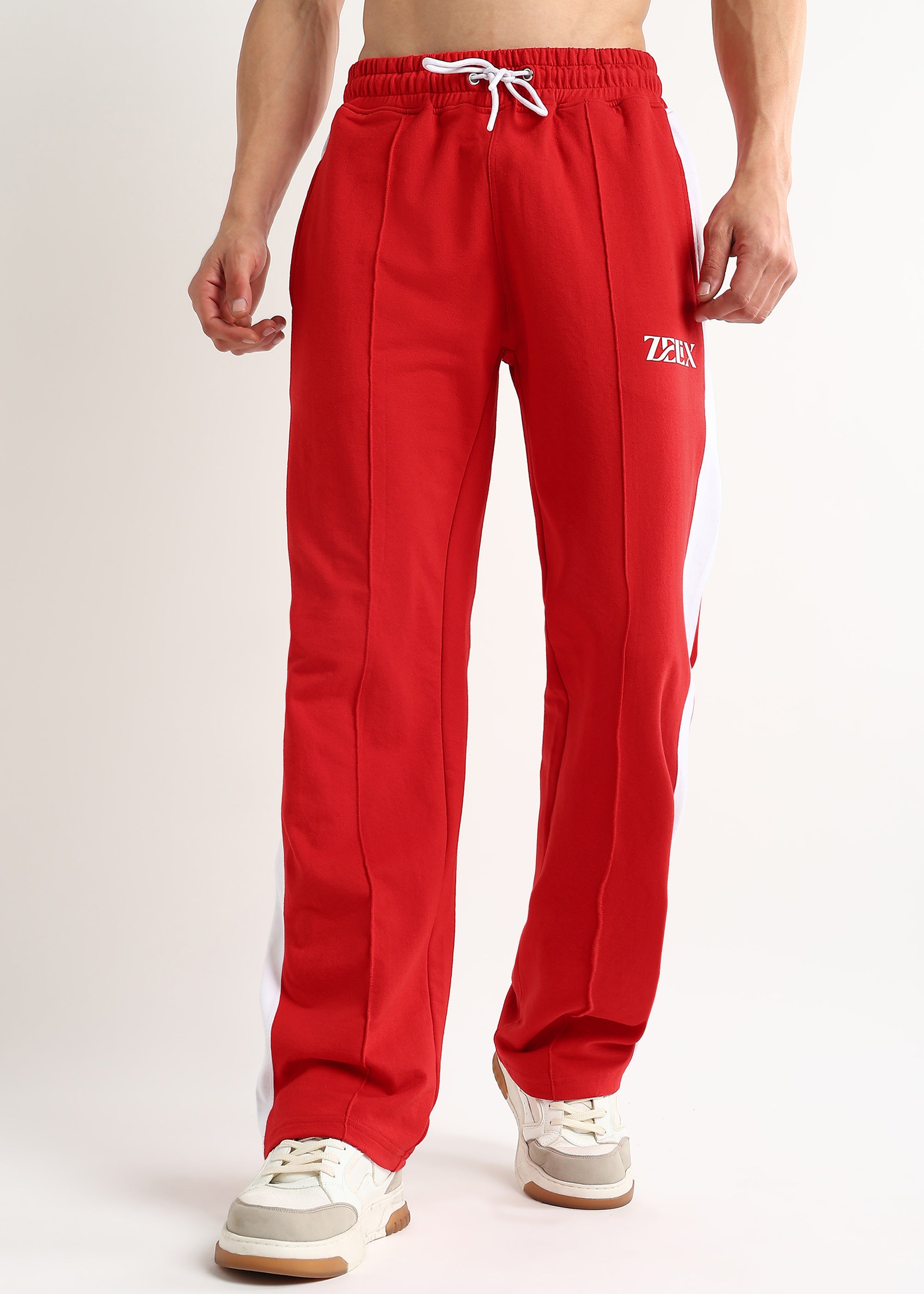 VORTEX SIDE SEAM JOGGERS (RED-WHITE)