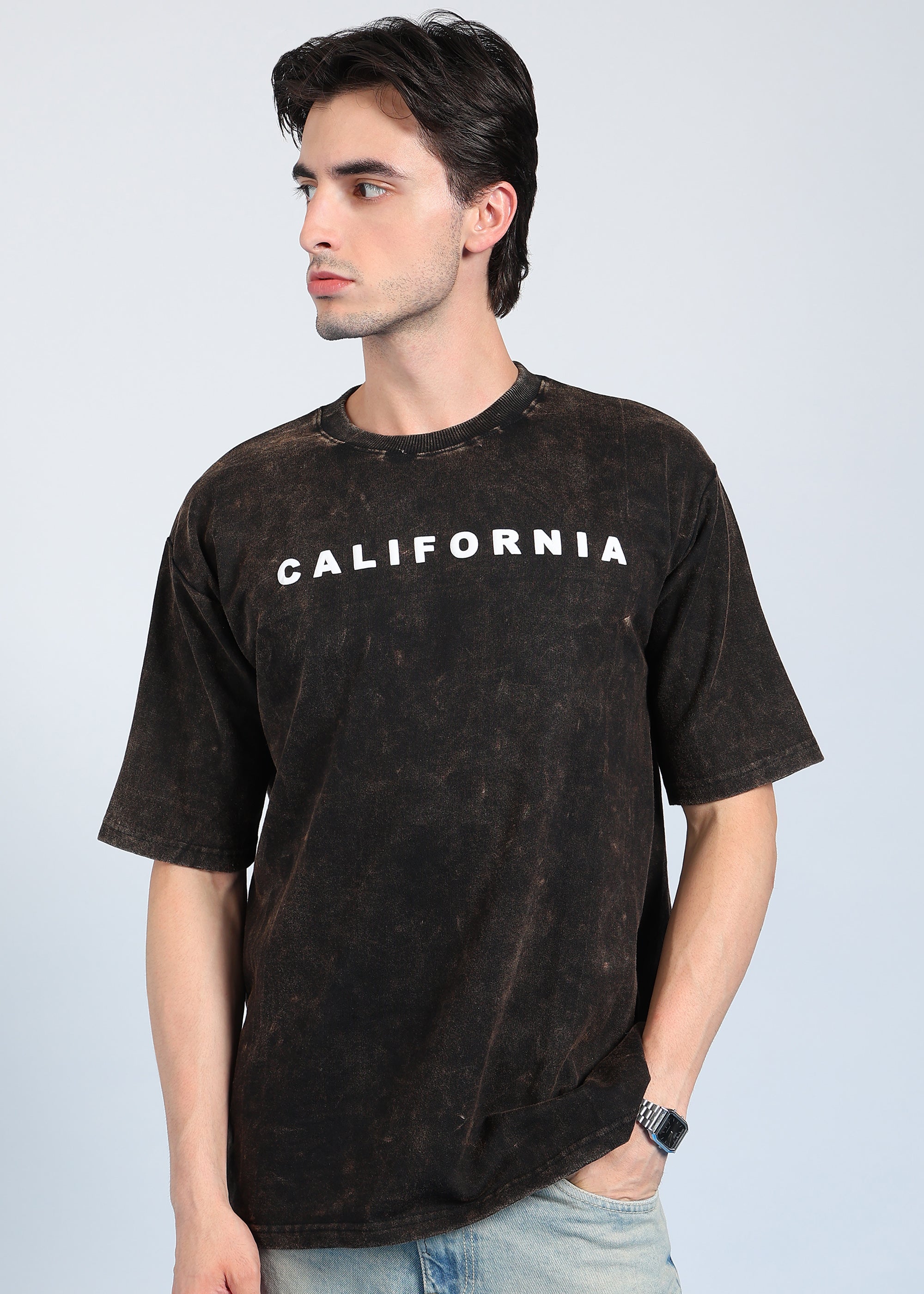California Puff Acid Wash T-Shirt (Brown)