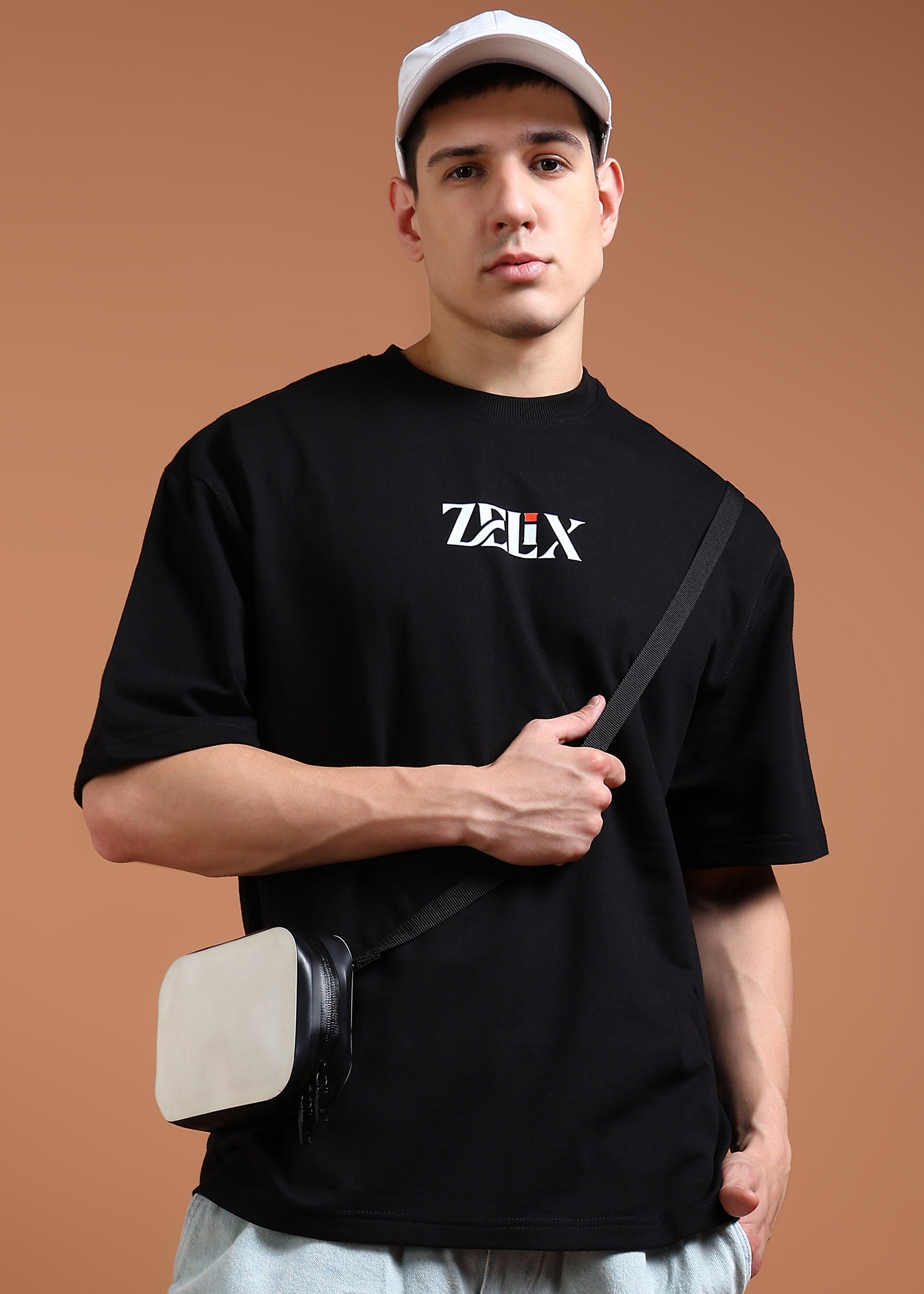 Heavy cotton oversized black slogan streetwear tee
