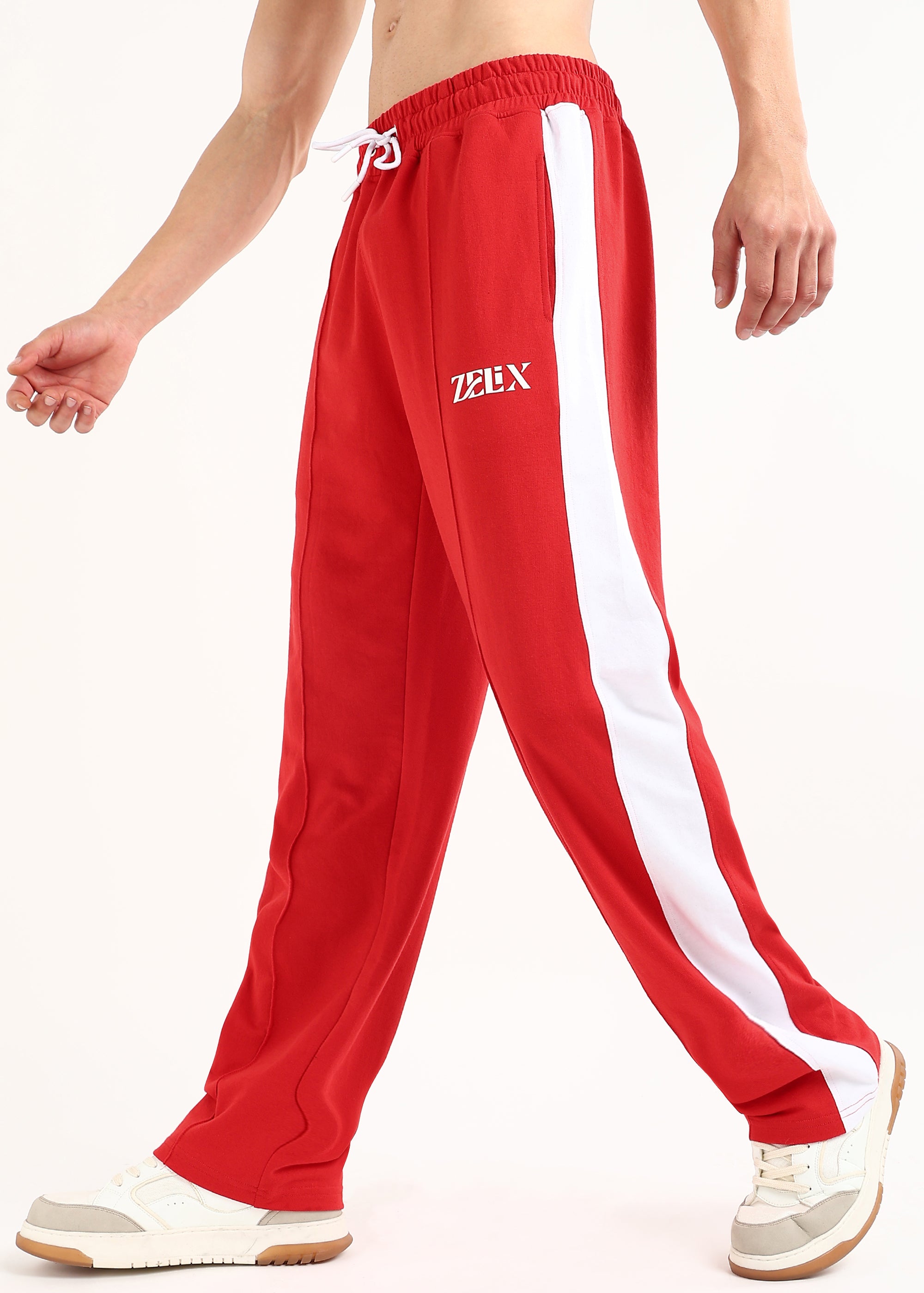 VORTEX SIDE SEAM JOGGERS (RED-WHITE)