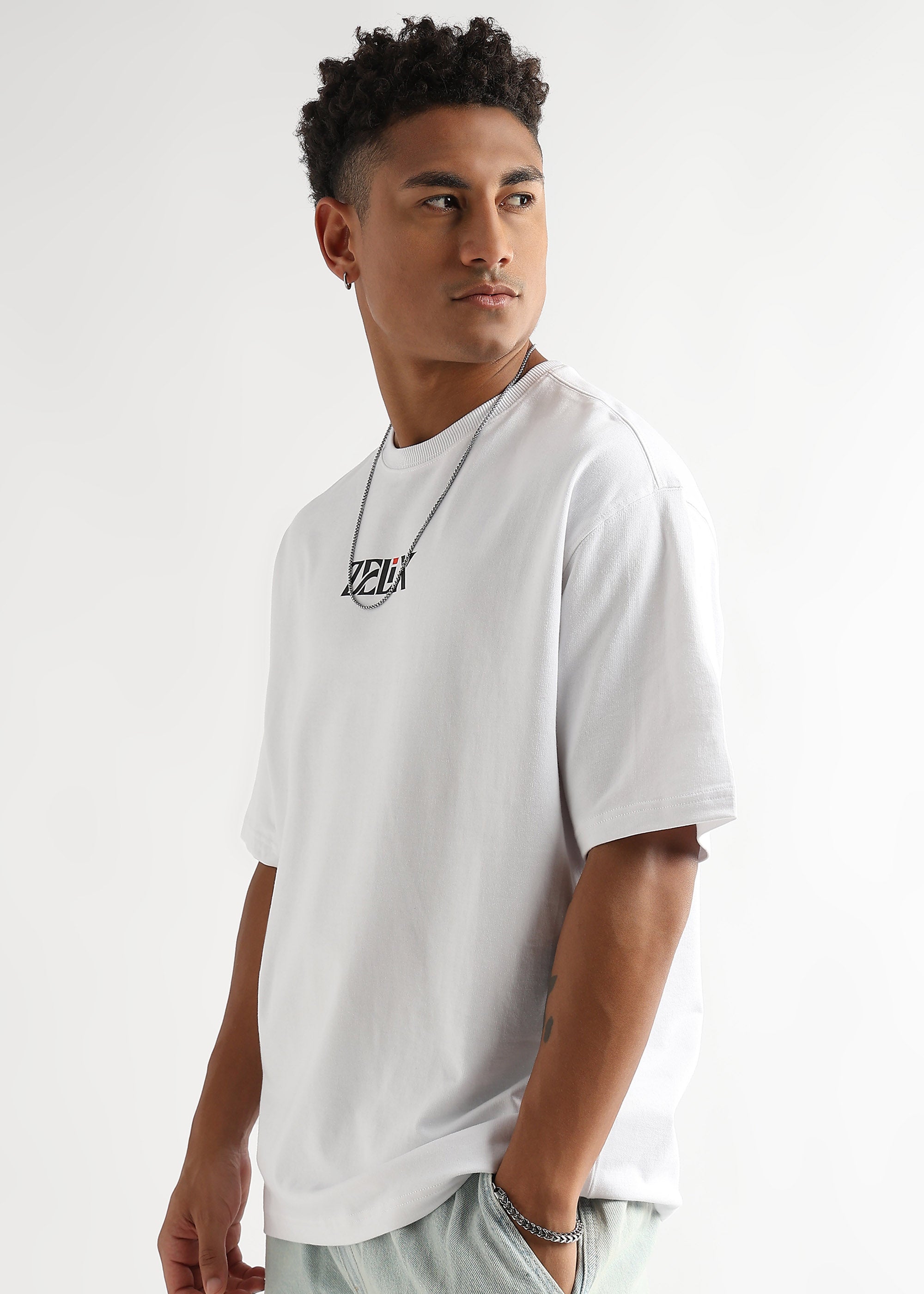 Bloom & Time casual oversized streetwear t-shirt white