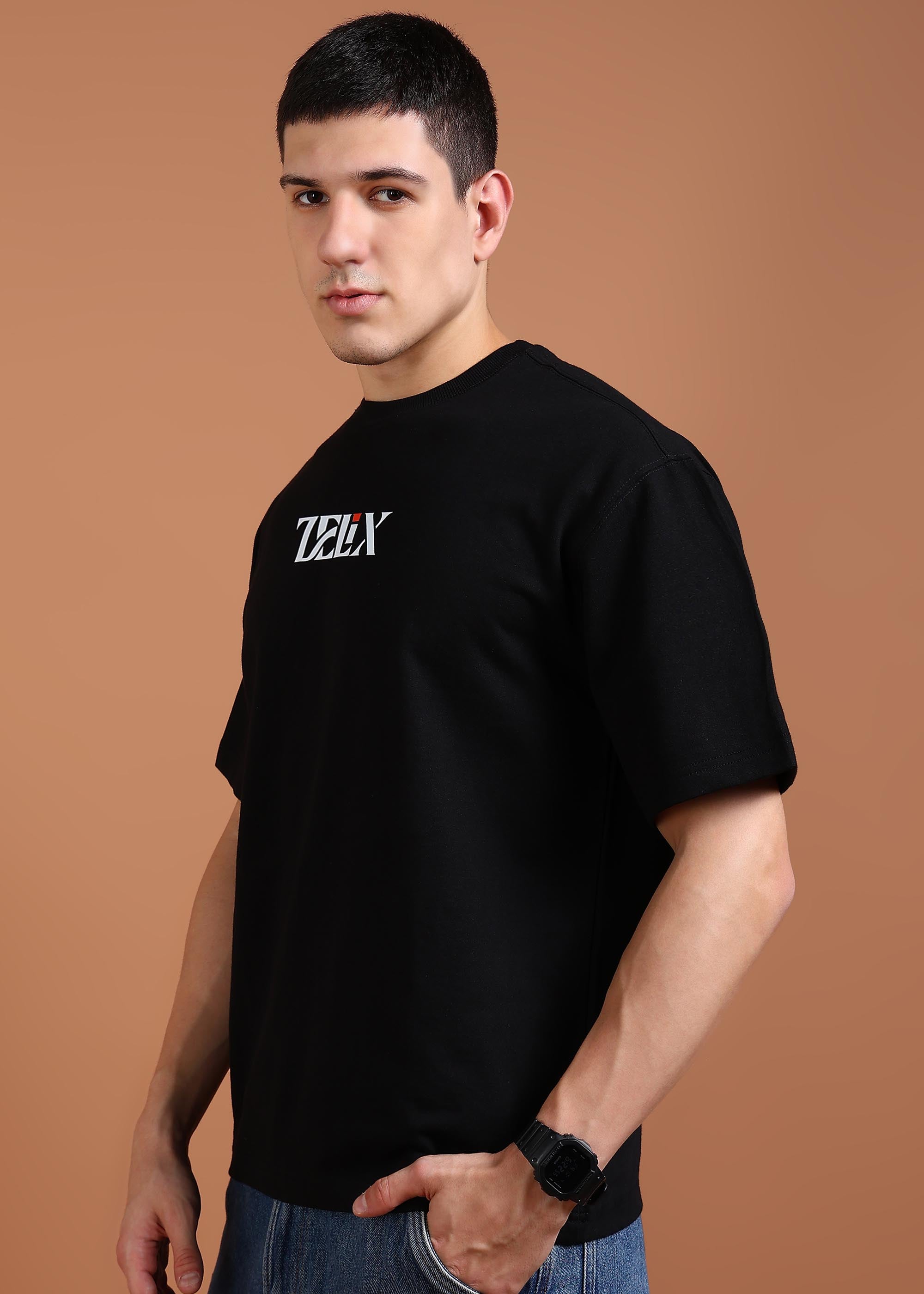 Black Bizarre Bear drop shoulder oversized cotton shirt