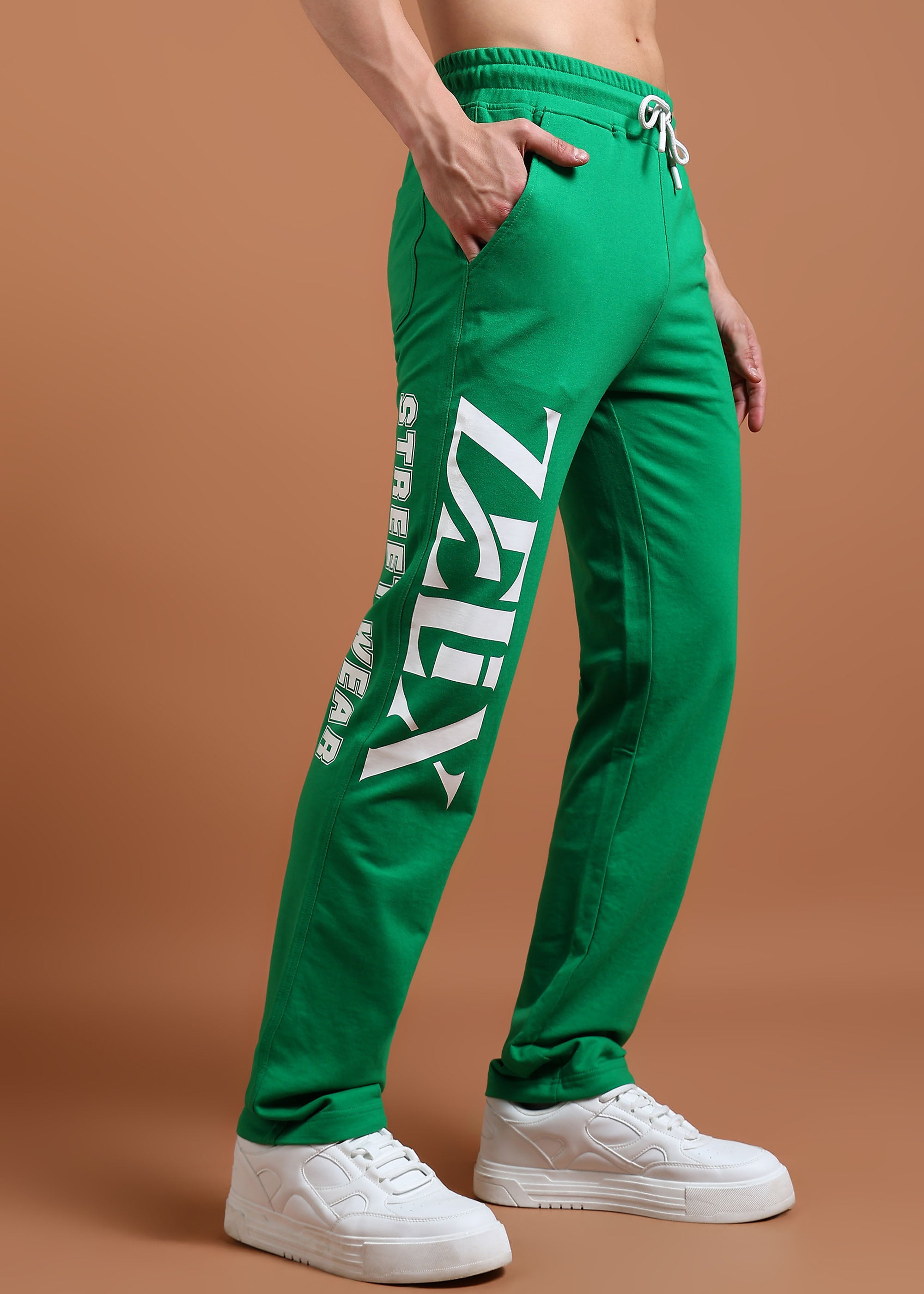 Street style green casual jogger pants