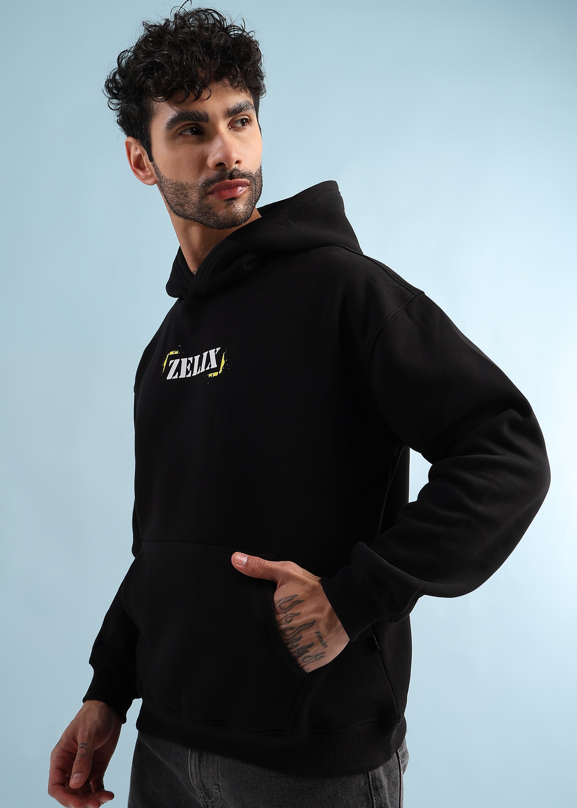 URBAN STREET BEAT FLEECE HOODIE (BLACK)