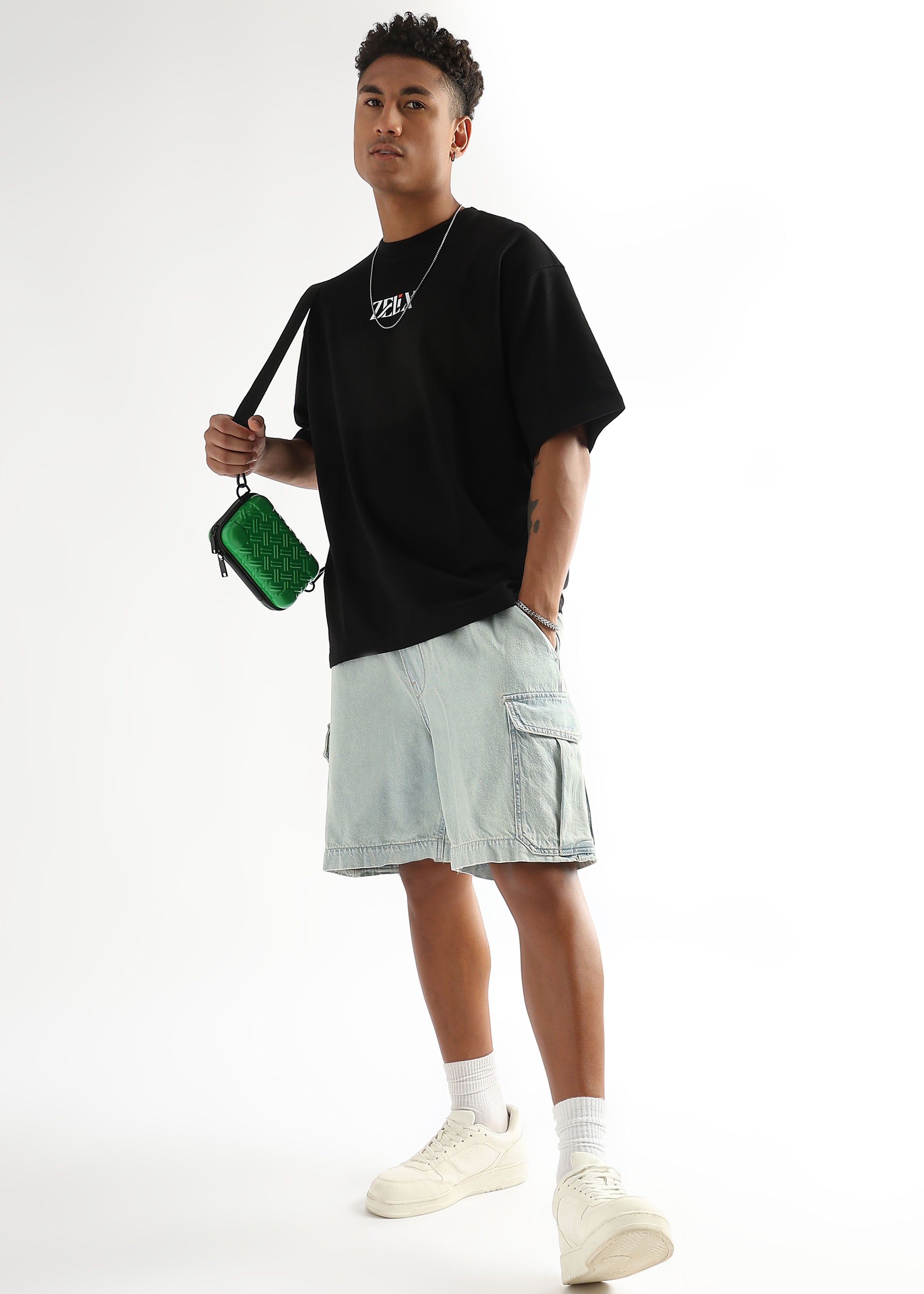 Bold typography oversized black t-shirt