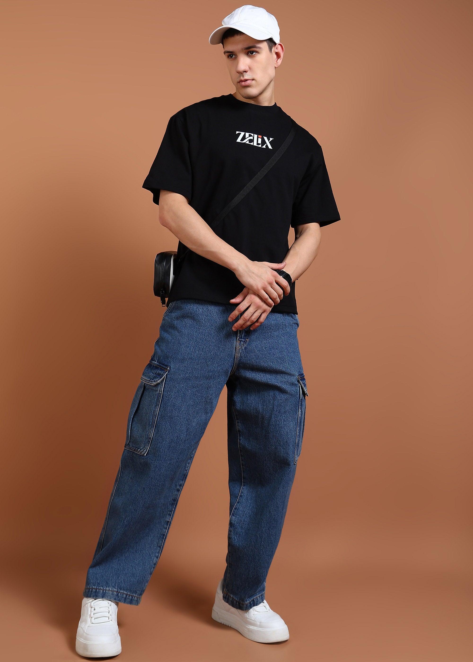 Bold typography oversized t-shirt in black