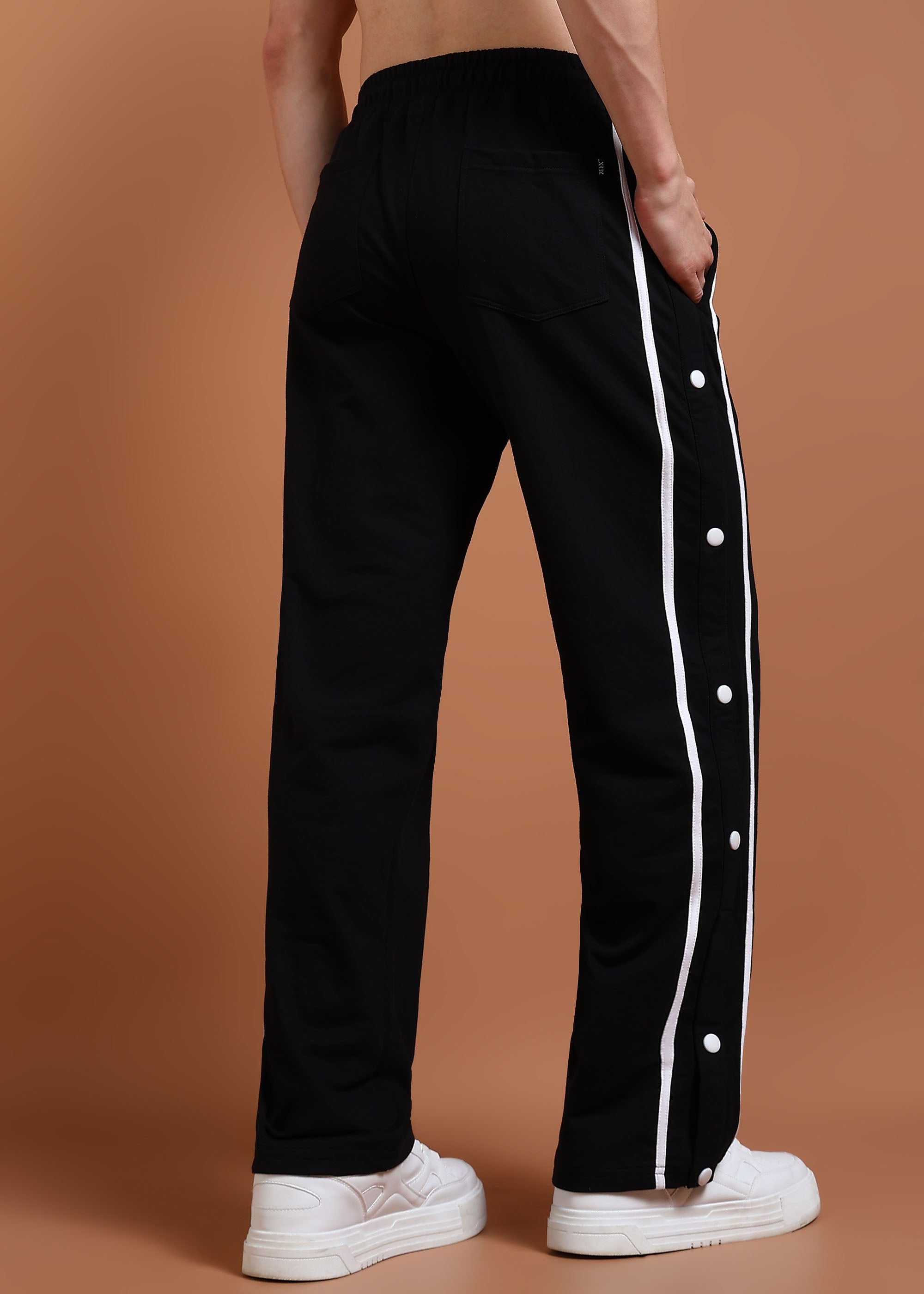 Black “Urban Stripe” streetwear joggers