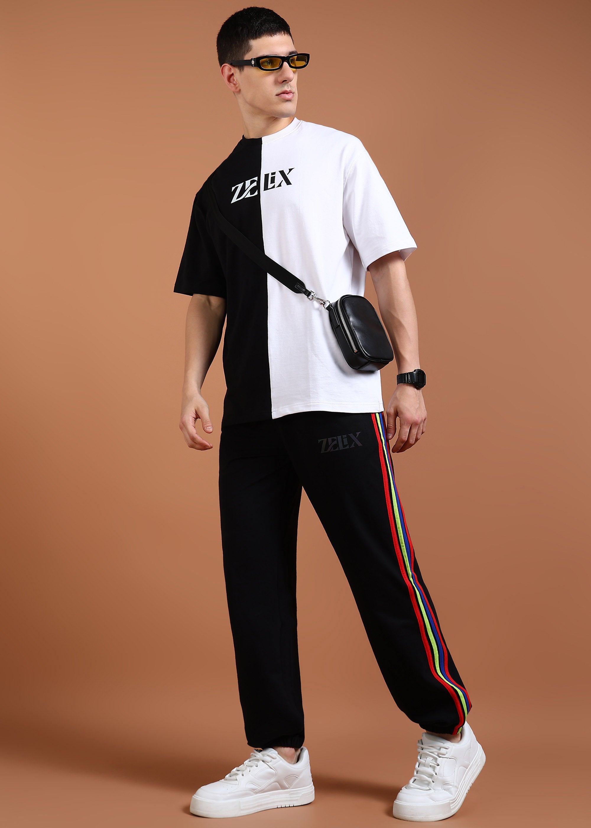 Trendy streetwear rainbow edge jogger trousers