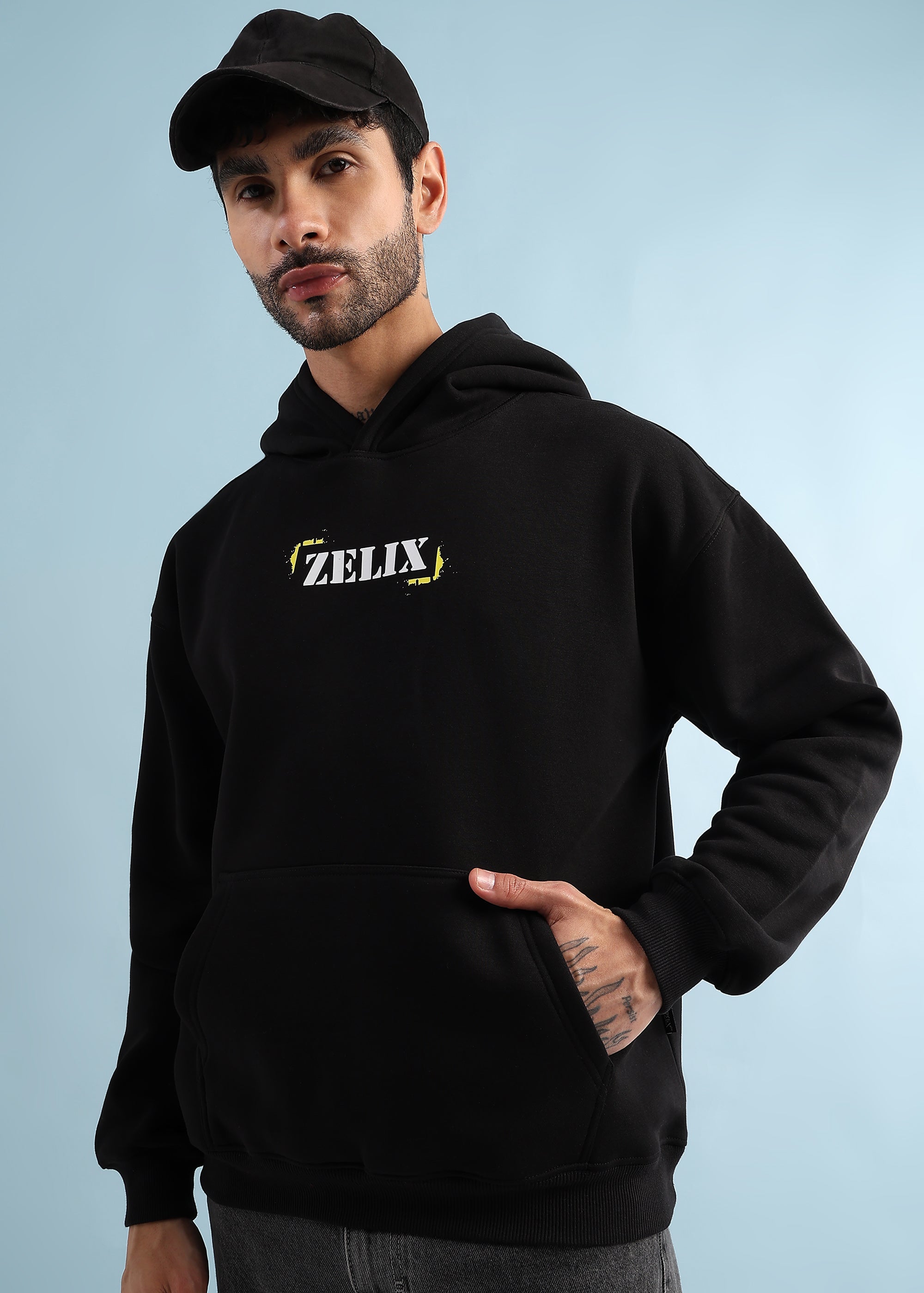 URBAN STREET BEAT FLEECE HOODIE (BLACK)