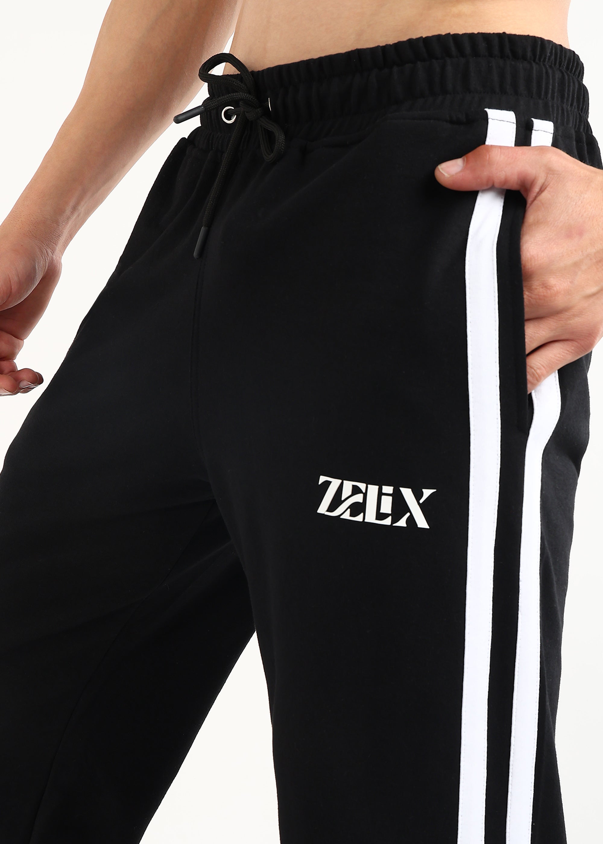 TITAN STRIPE JOGGERS (BLACK-WHITE)