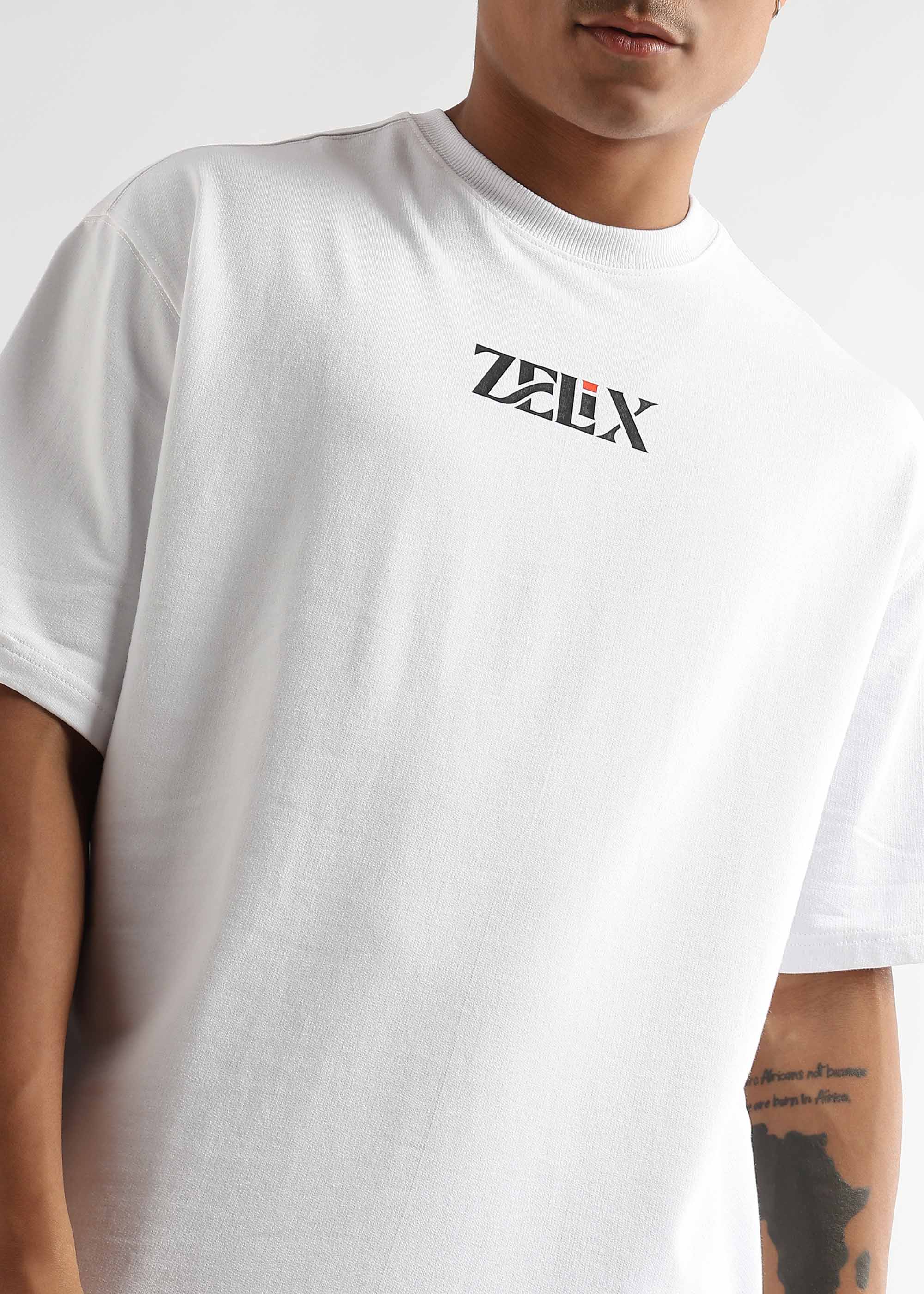 White unisex oversized tee for everyday wear