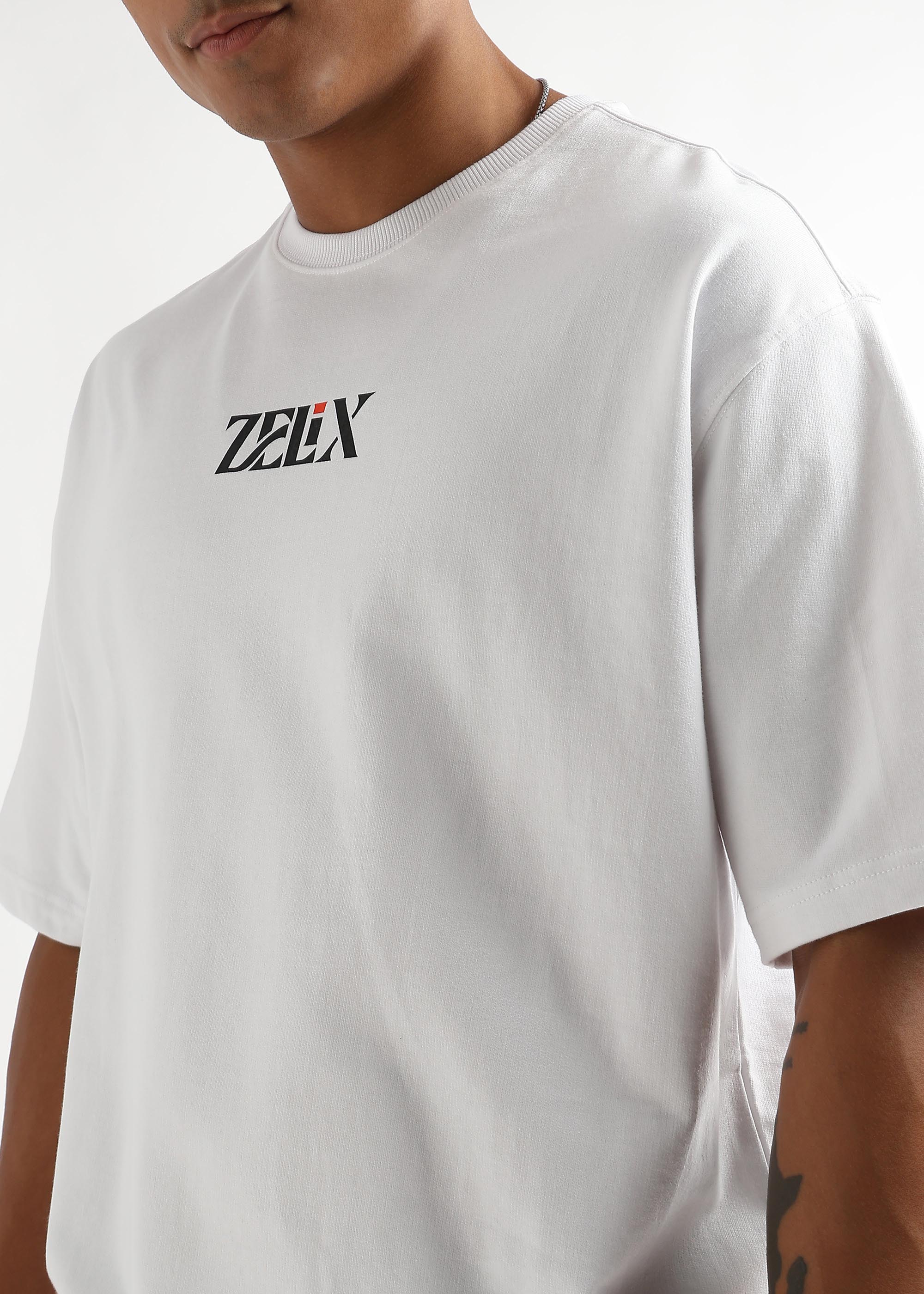 Bloom & Time relaxed oversized drop shoulder tee white