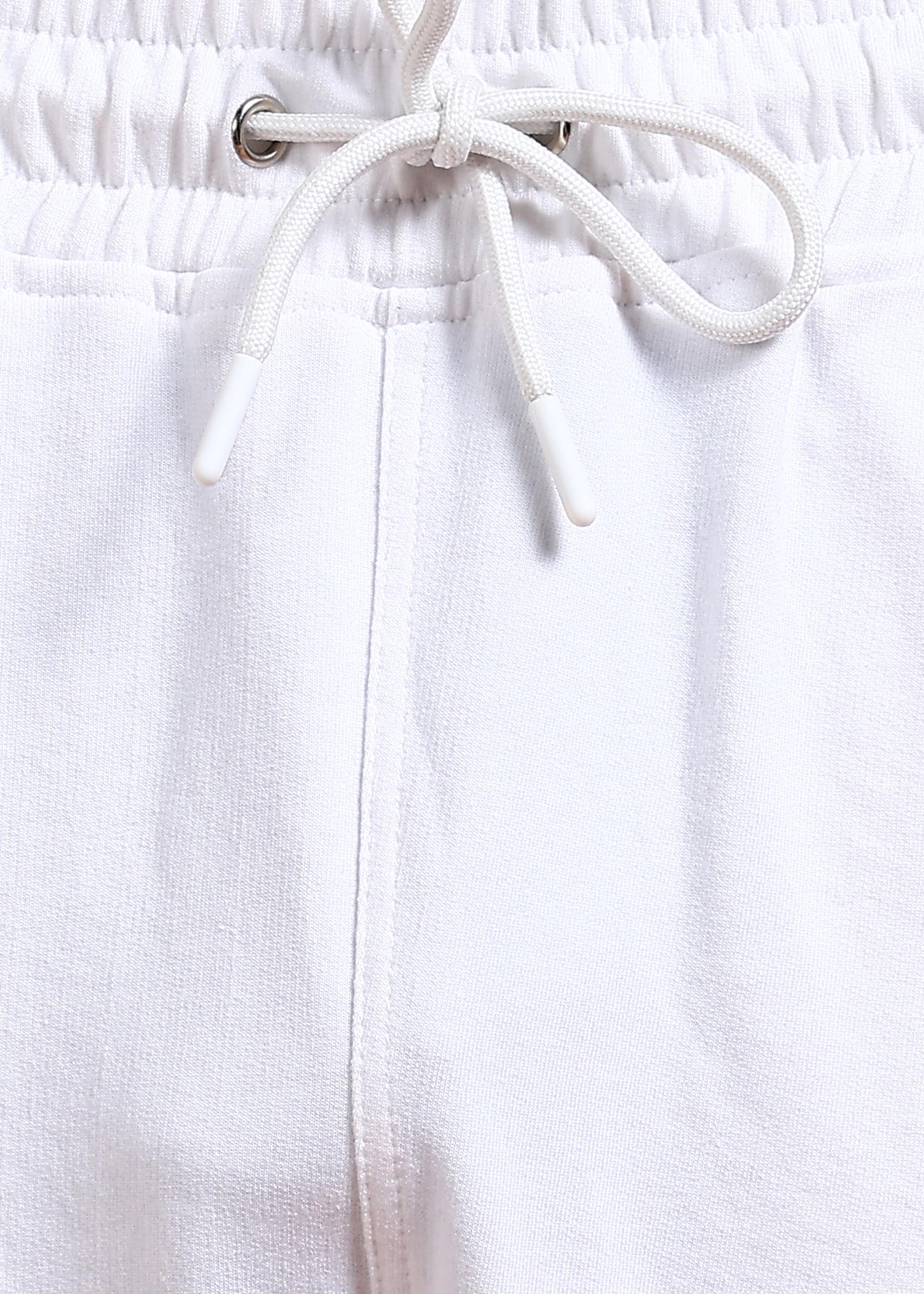 Streetwear white joggers with contrast black panels