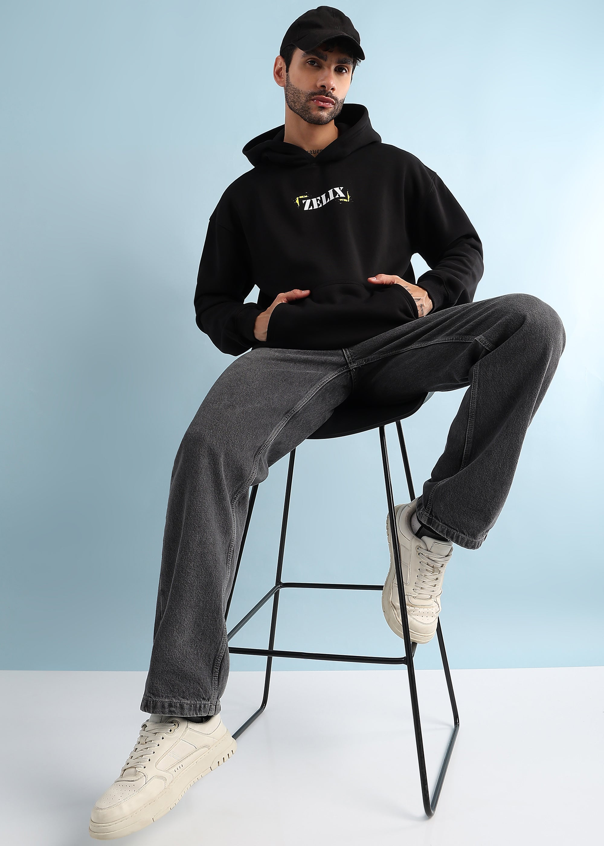 URBAN STREET BEAT FLEECE HOODIE (BLACK)