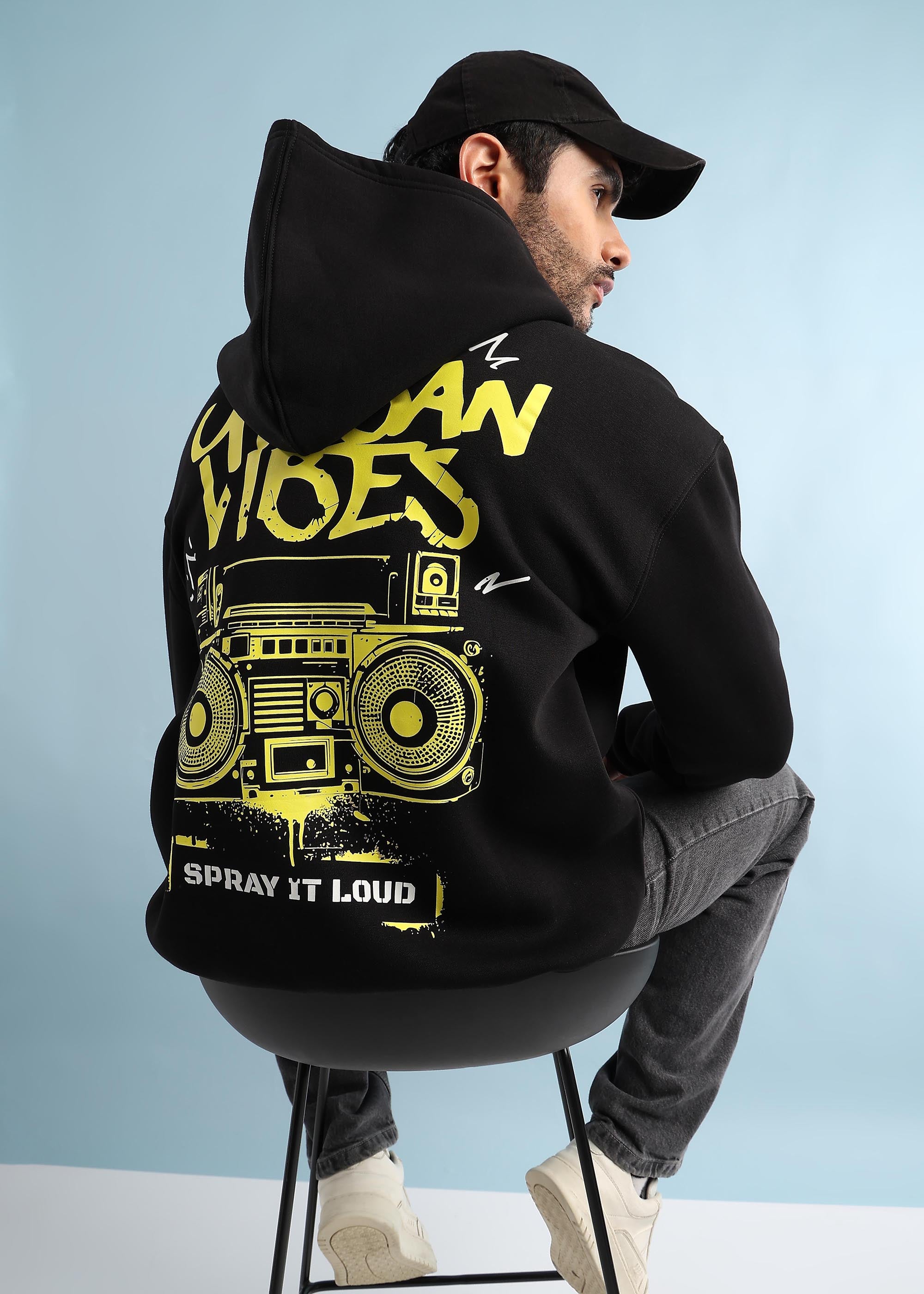URBAN STREET BEAT FLEECE HOODIE (BLACK)