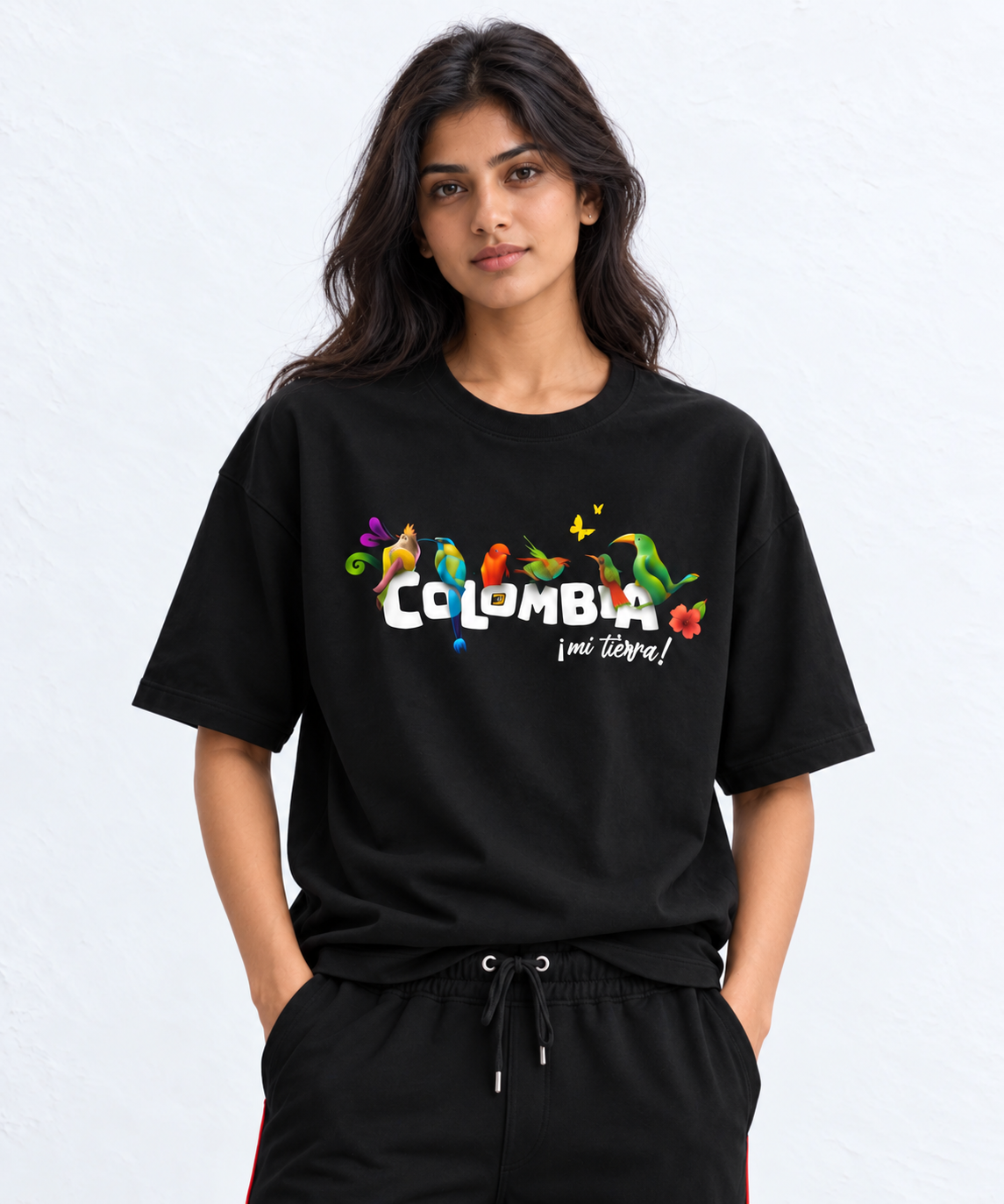 Women Wild Colombia Over-Sized T-Shirt Black
