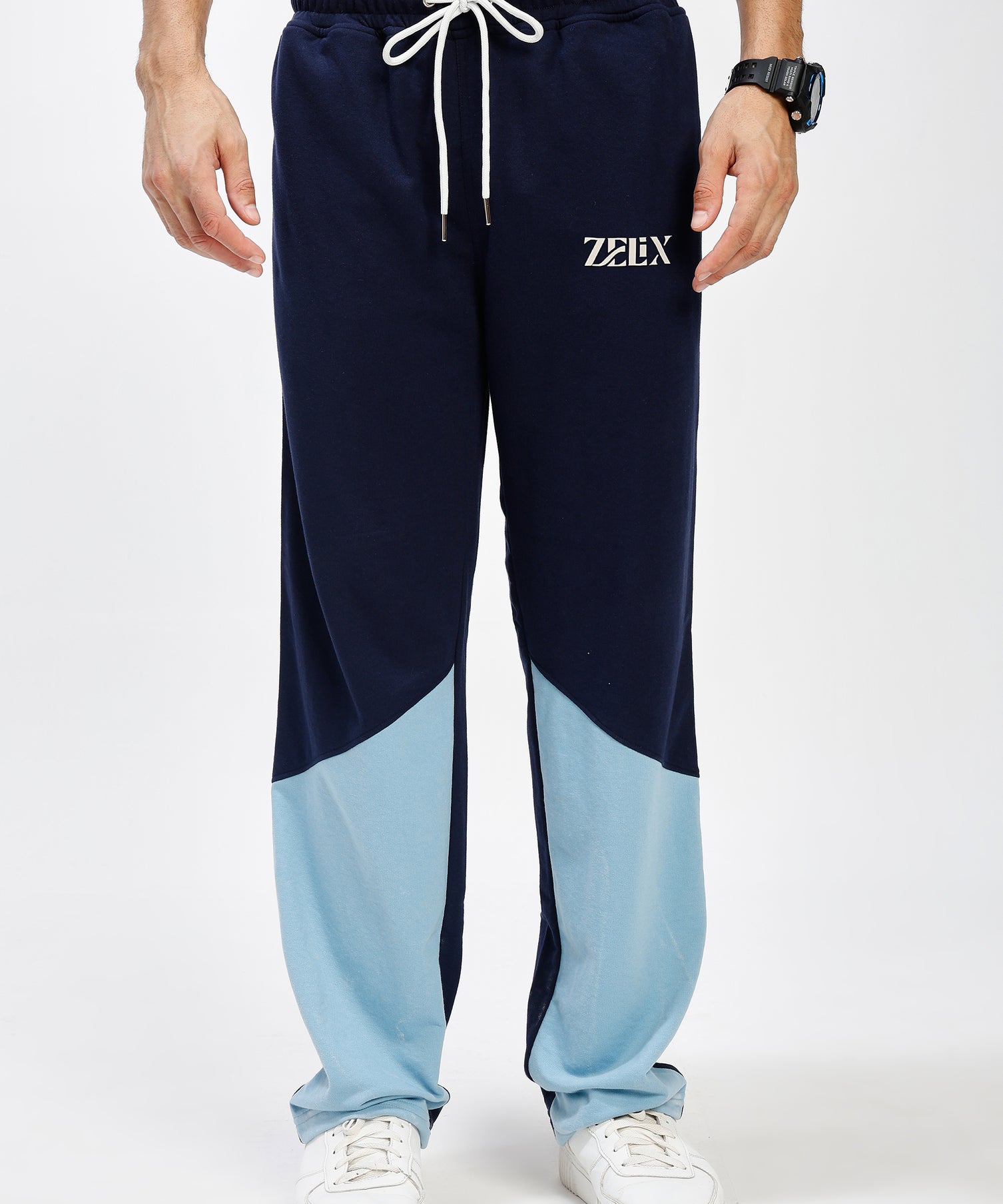 Split Wave Jogger Navy Sky Blue
