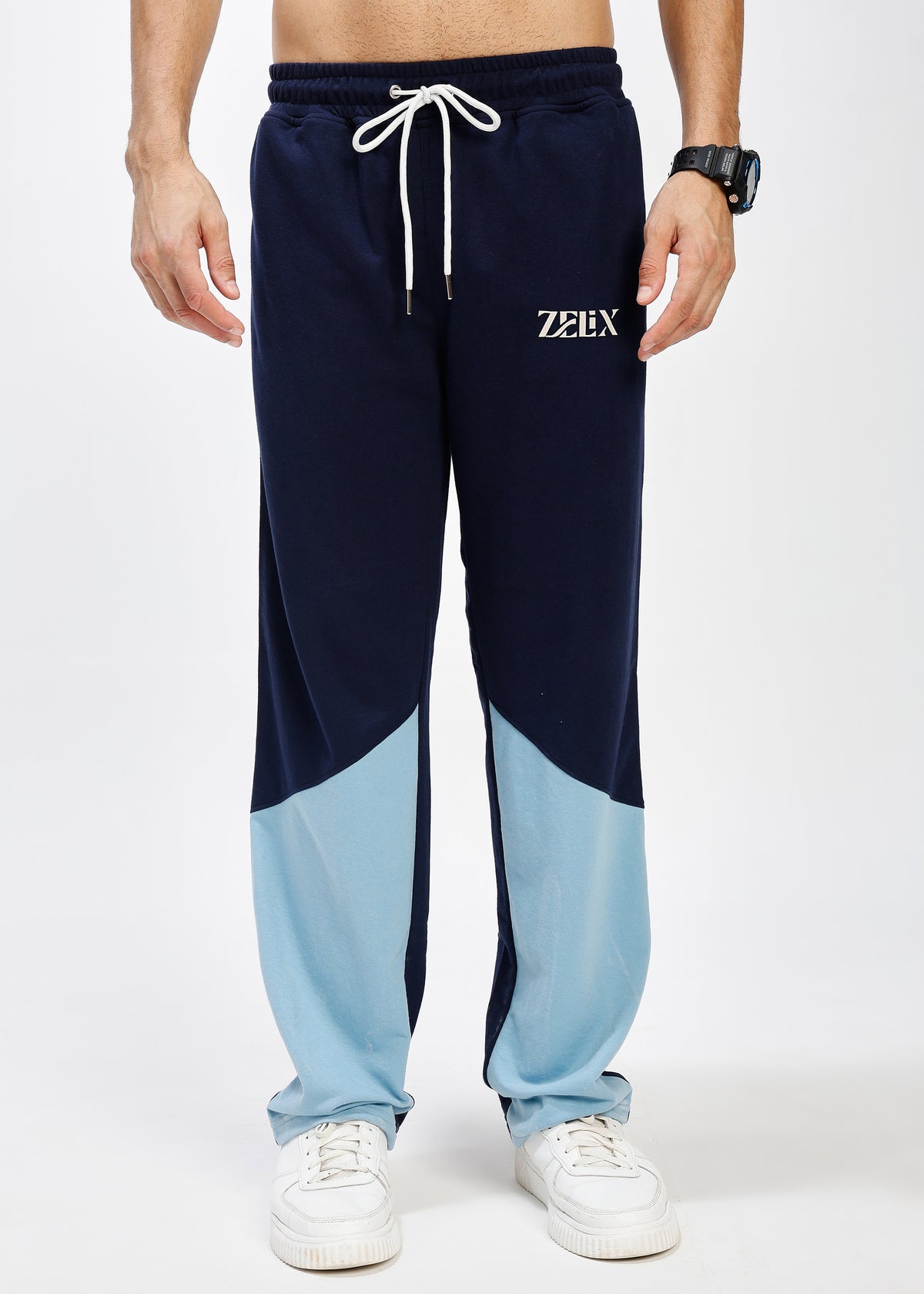 Split Wave Jogger Navy Sky Blue