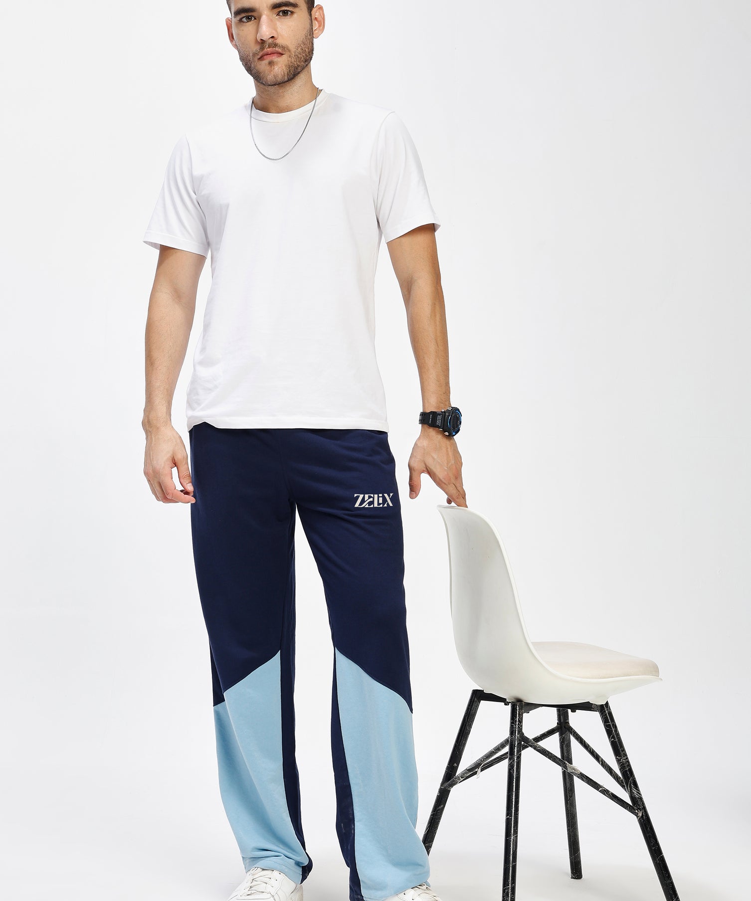 Split Wave Jogger Navy Sky Blue