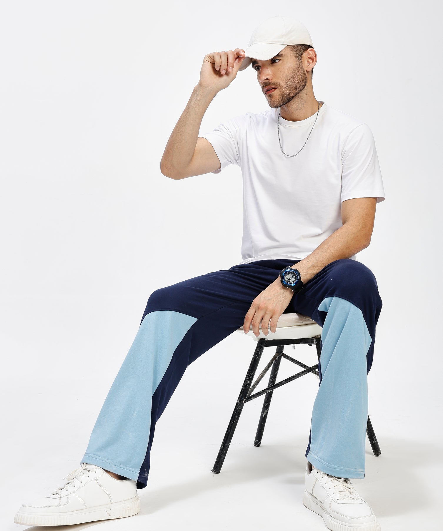 Split Wave Jogger Navy Sky Blue