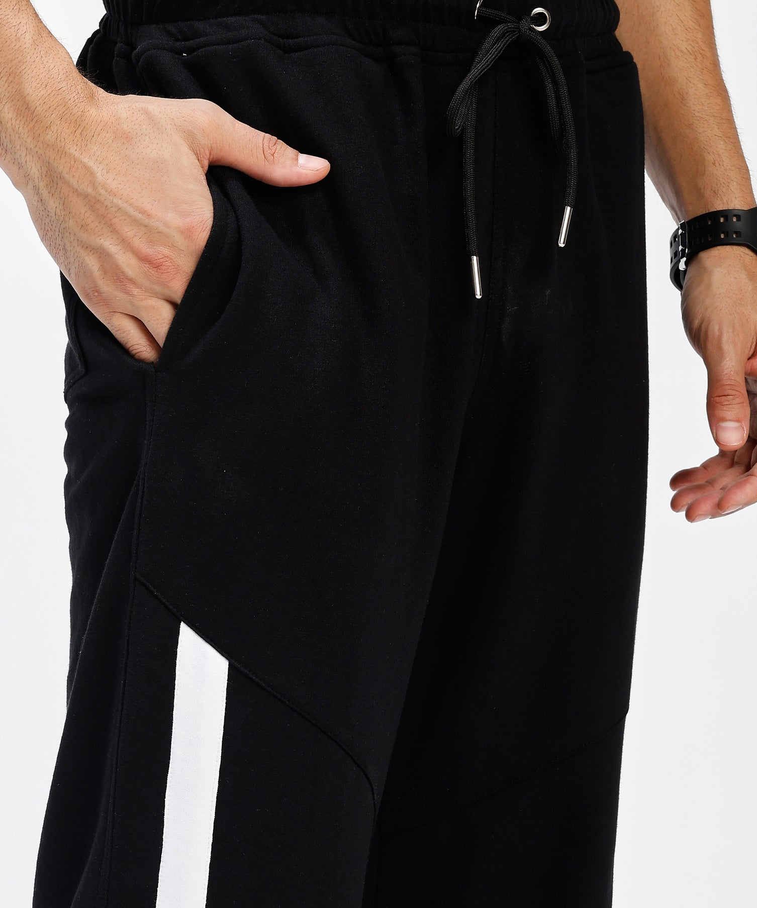 Monochrome Split Jogger Black