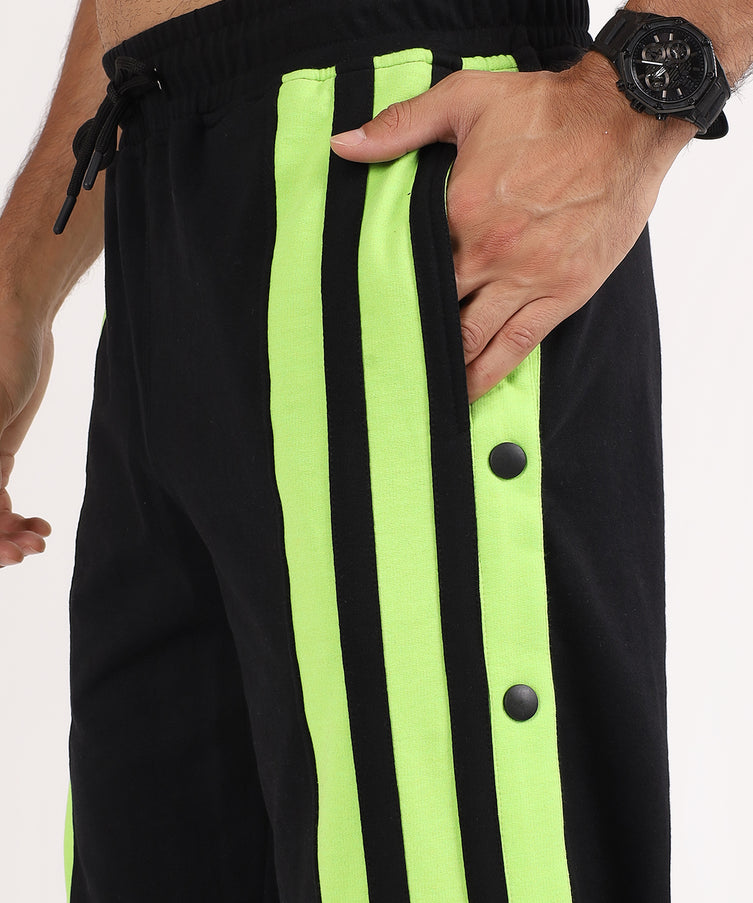 Striped Hustle Jogger Black Neon
