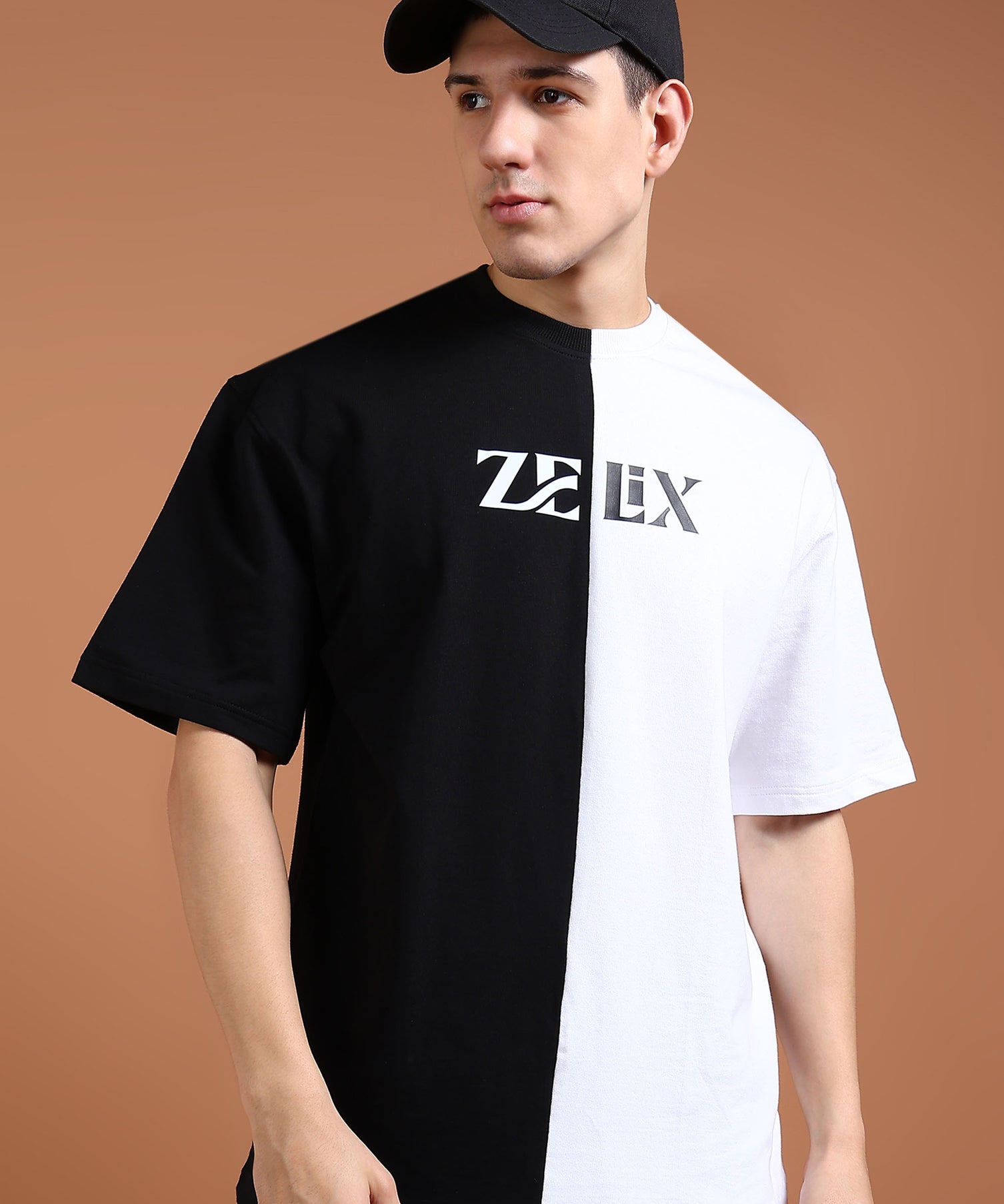 Black and white oversized “GOAT” streetwear t-shirt