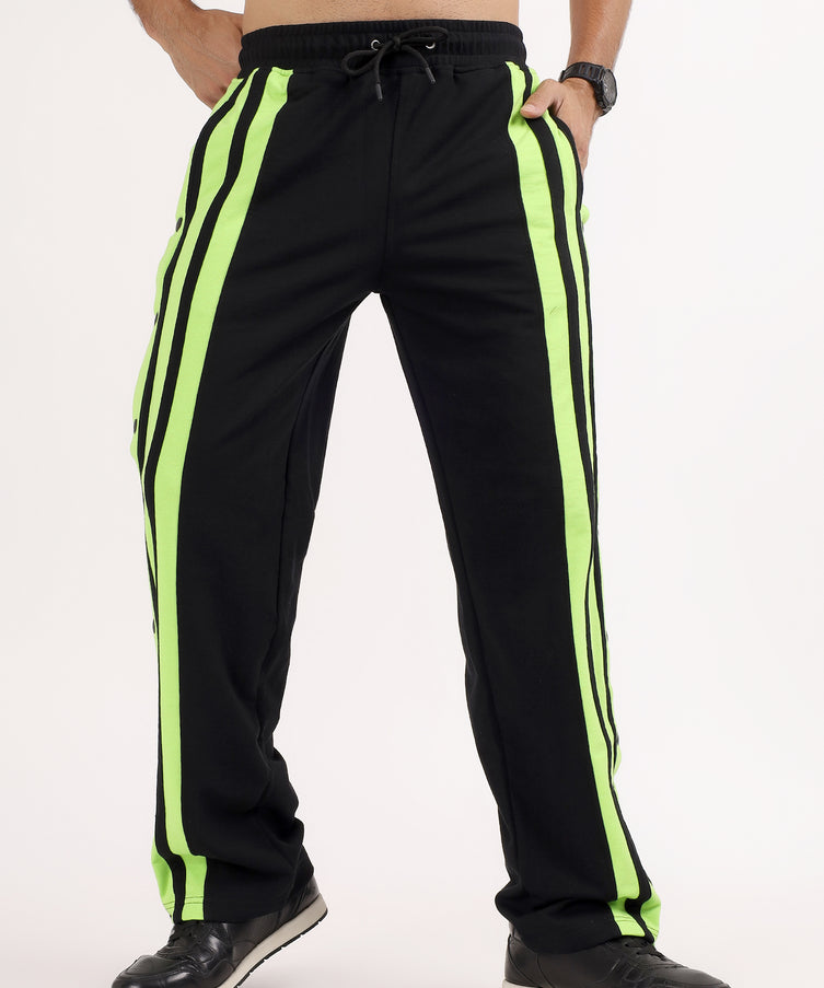Striped Hustle Jogger Black Neon