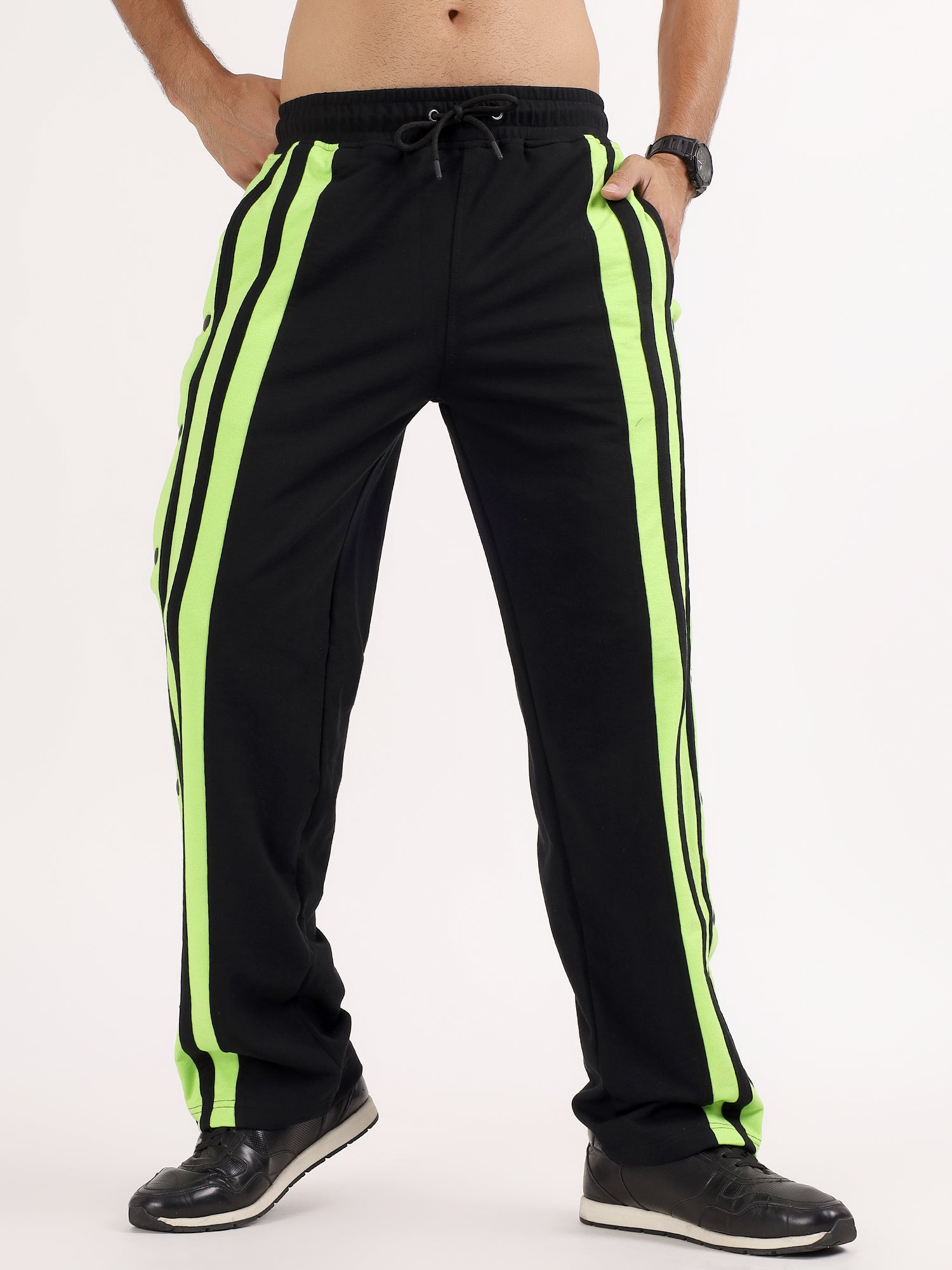 Striped Hustle Jogger Black Neon