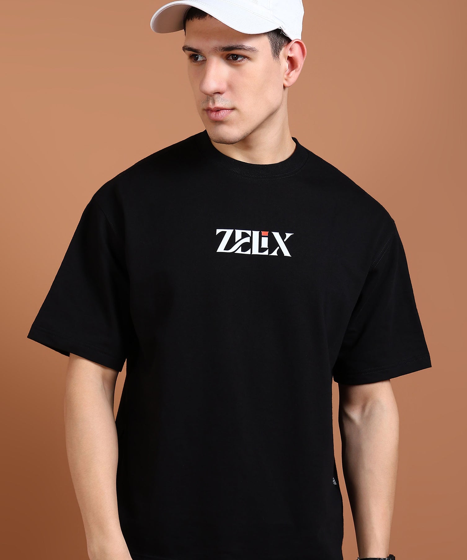 Bold slogan print black oversized fashion tee