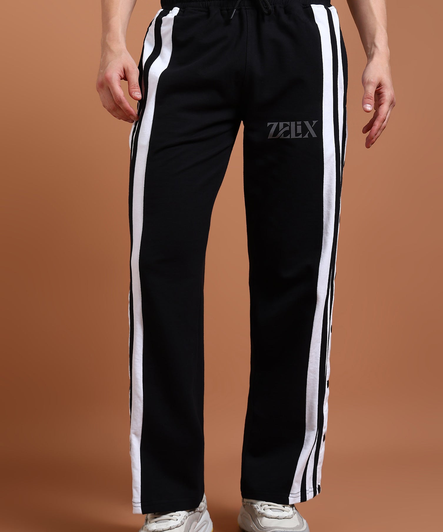 Black “Urban Stripe” streetwear joggers