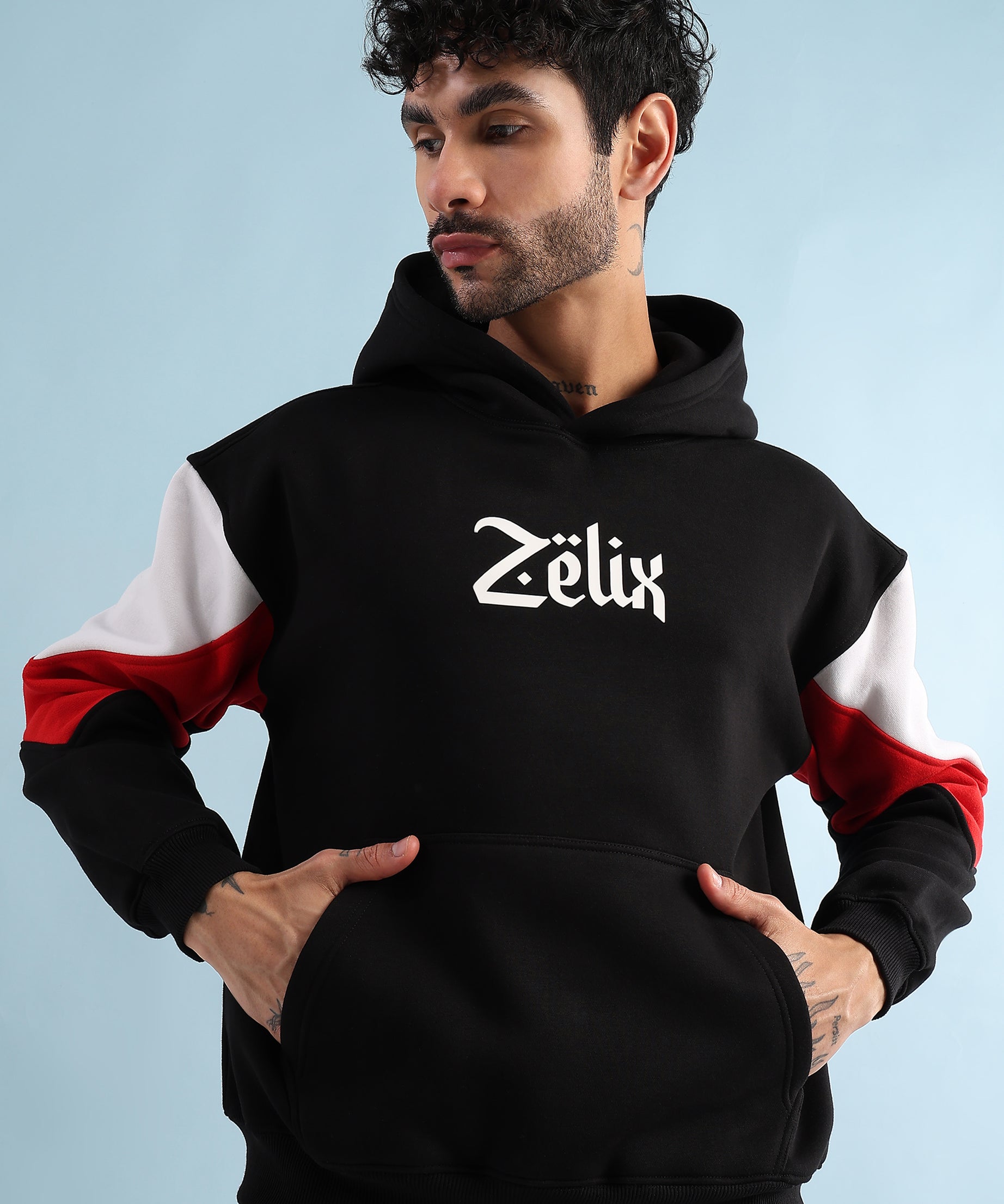 Urban Dimension Fleece Hoodie Black Red
