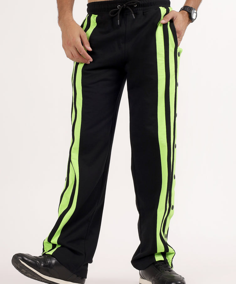 Striped Hustle Jogger Black Neon