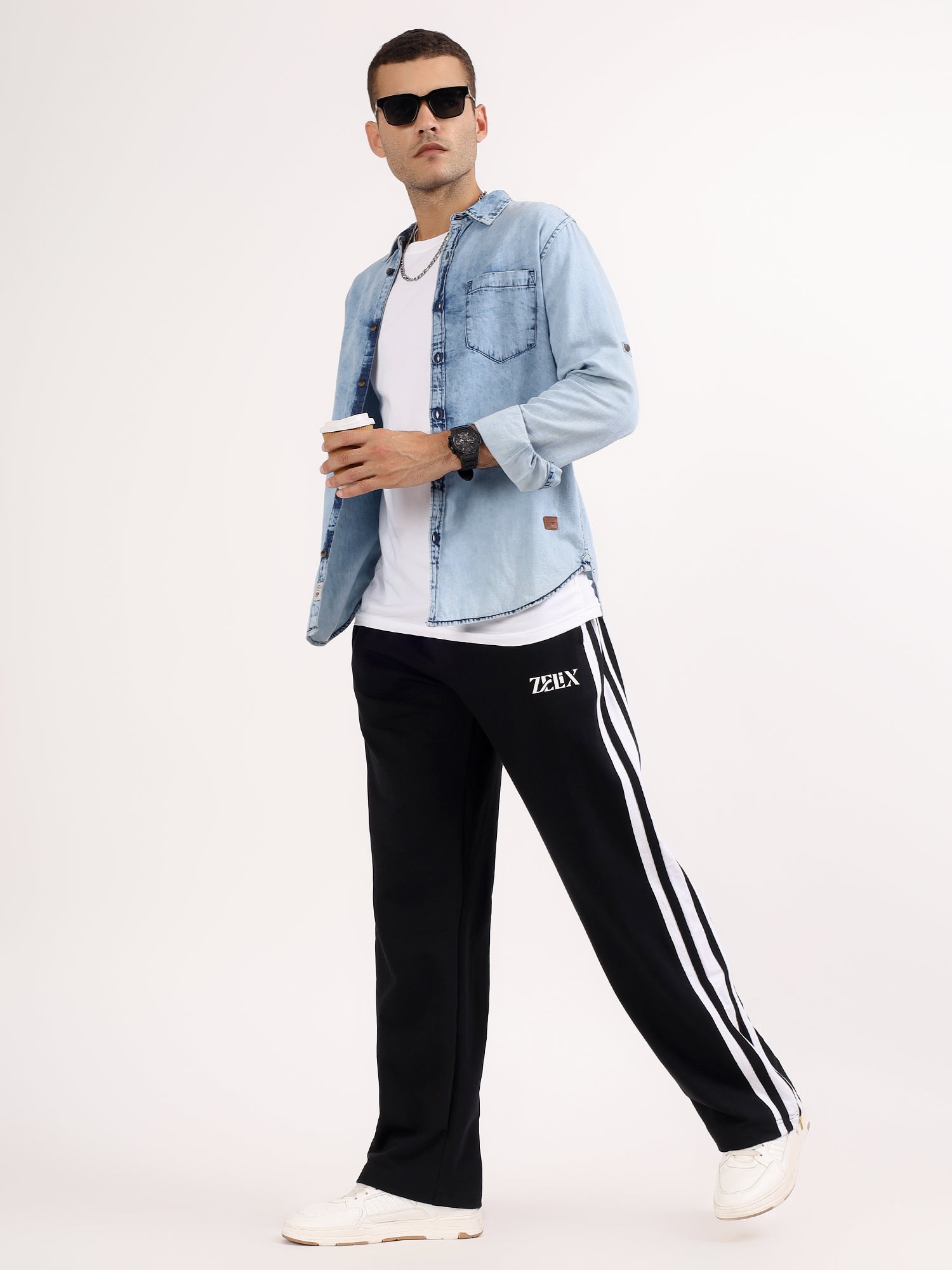 Classic Heather Jogger Black White