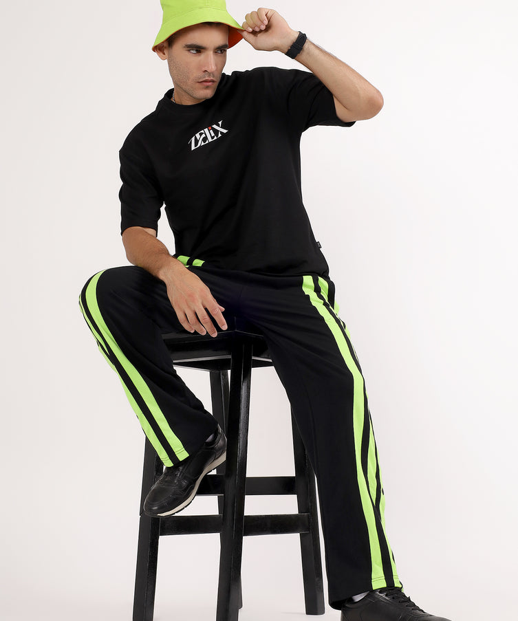 Striped Hustle Jogger Black Neon