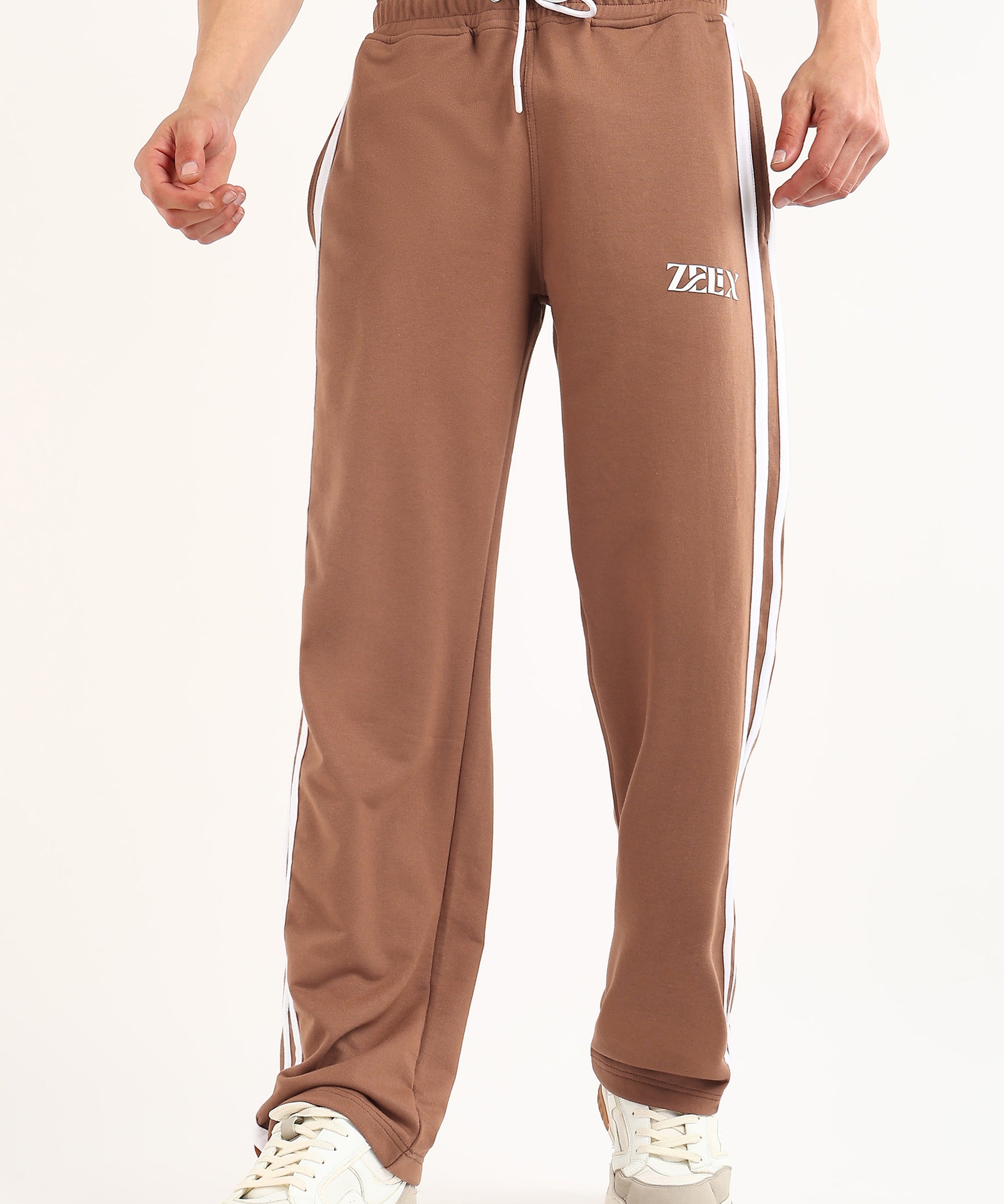 VECTOR STRIPE JOGGERS (BROWN-WHITE)
