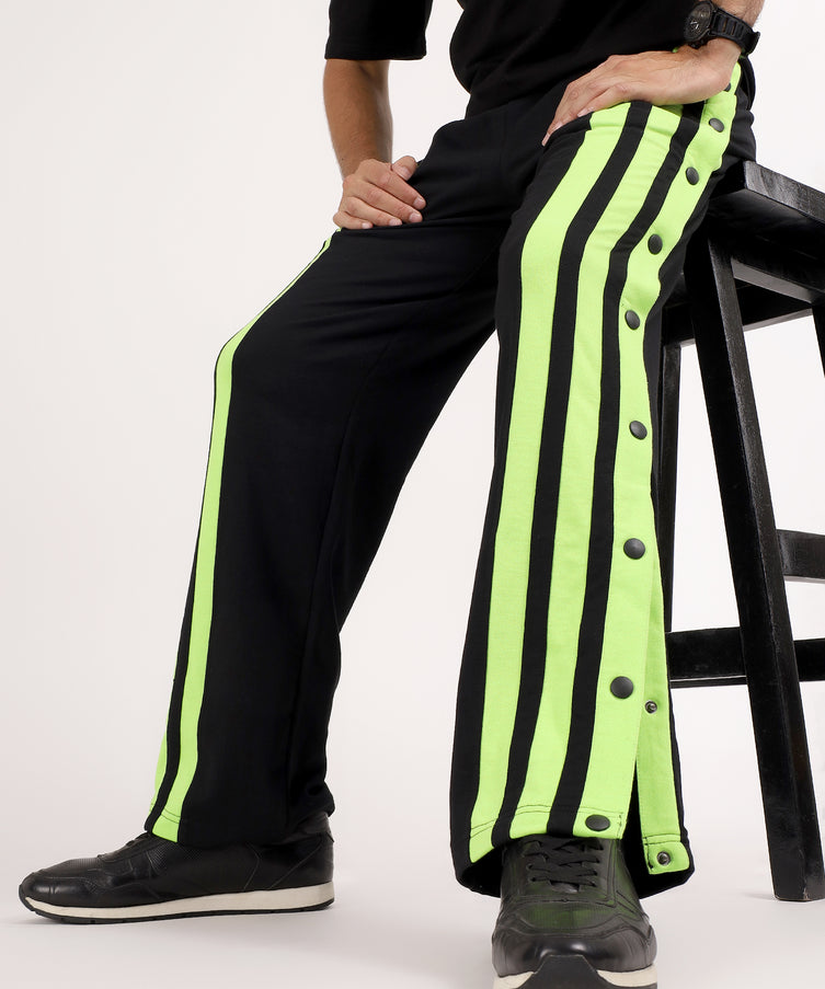 Striped Hustle Jogger Black Neon