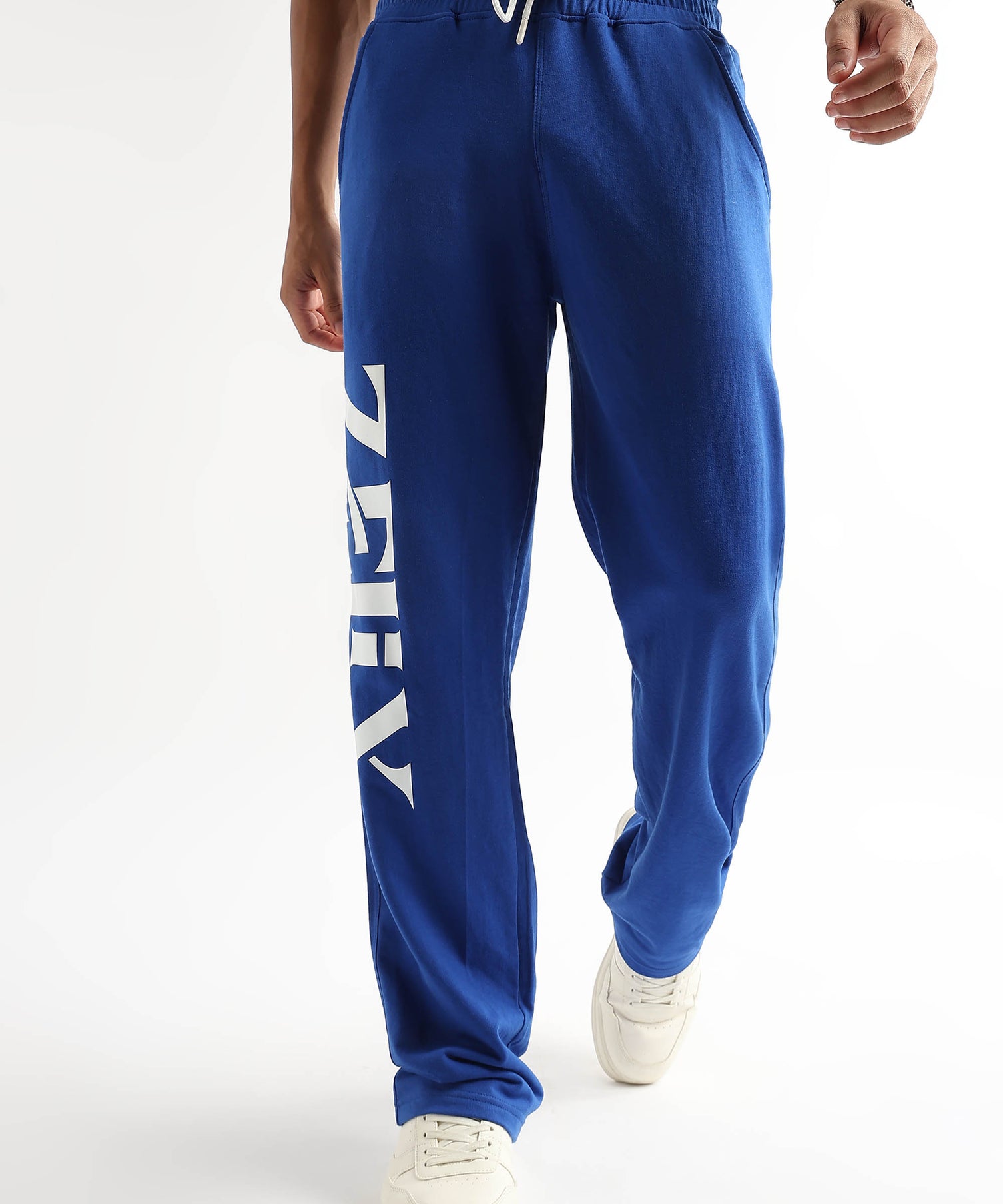 Street style jogger pants in bold royal blue