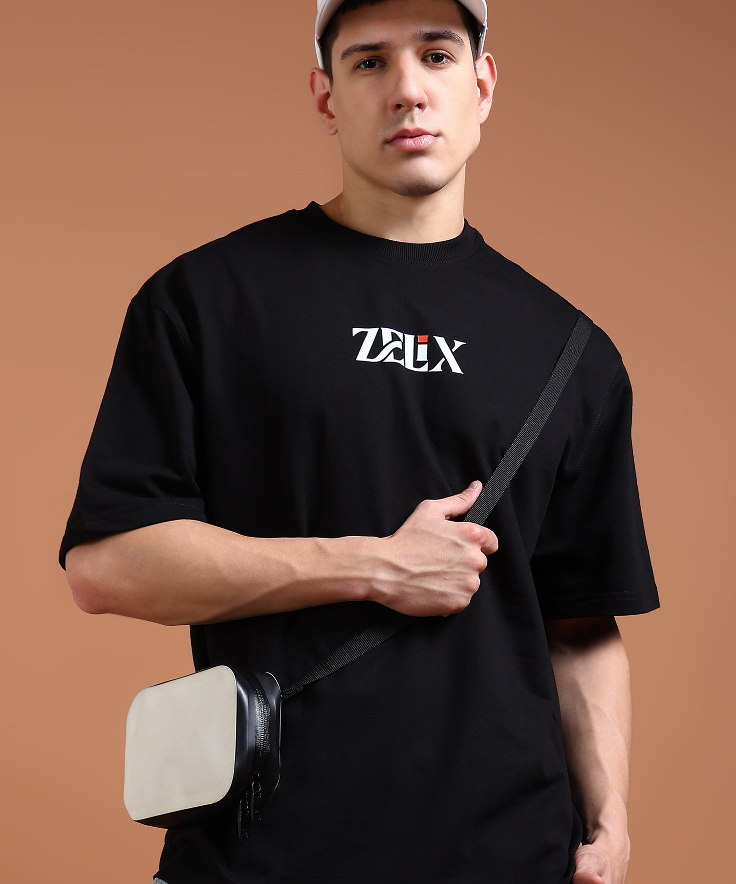Heavy cotton oversized black slogan streetwear tee