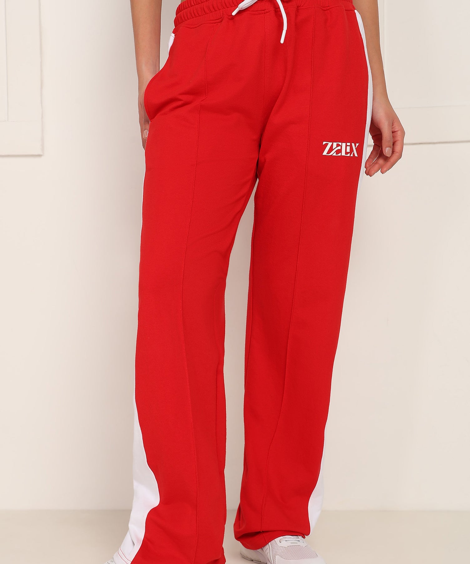 Women Vortex Side Seam Jogger Red White