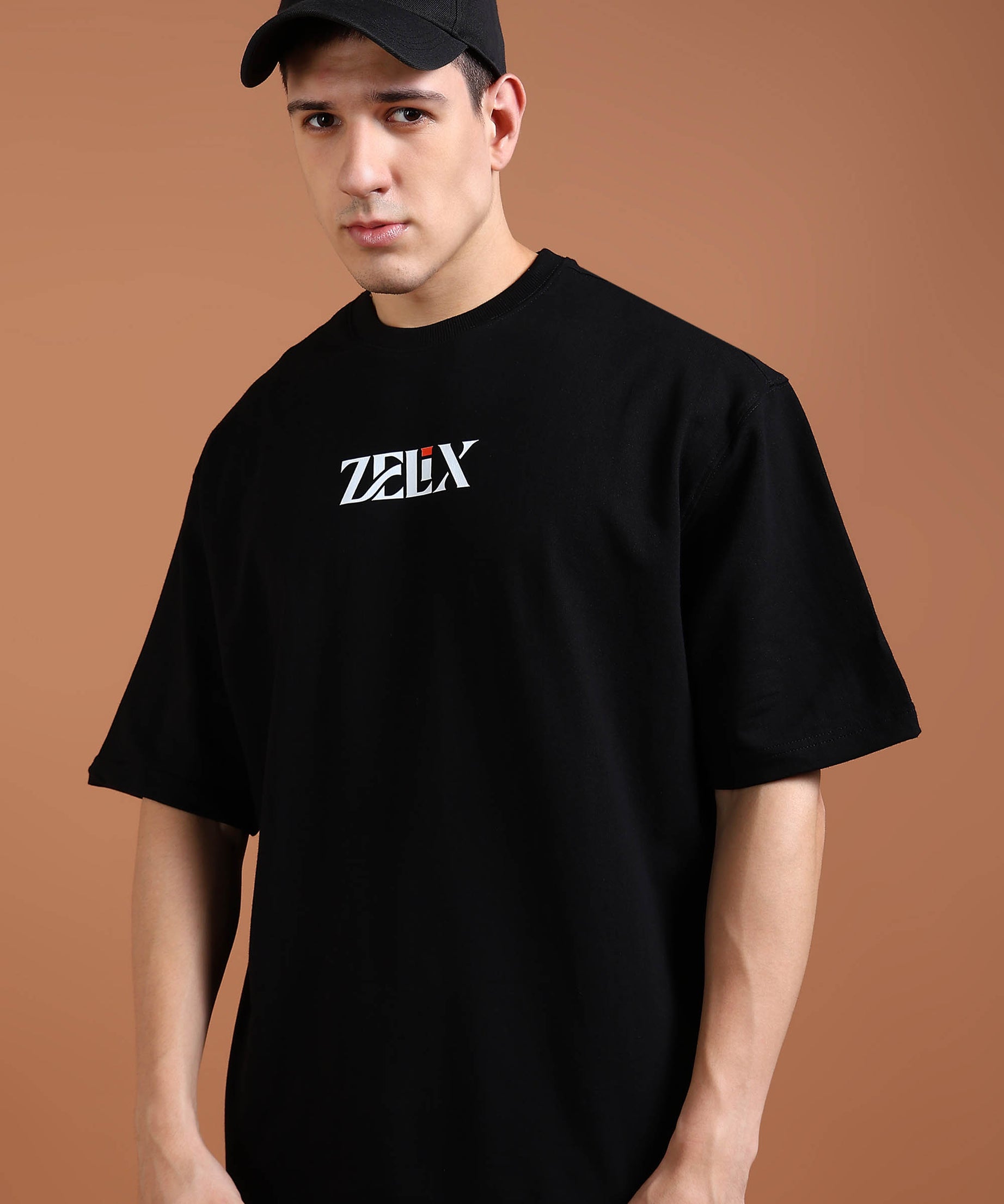 Black oversized “Try It All” slogan t-shirt