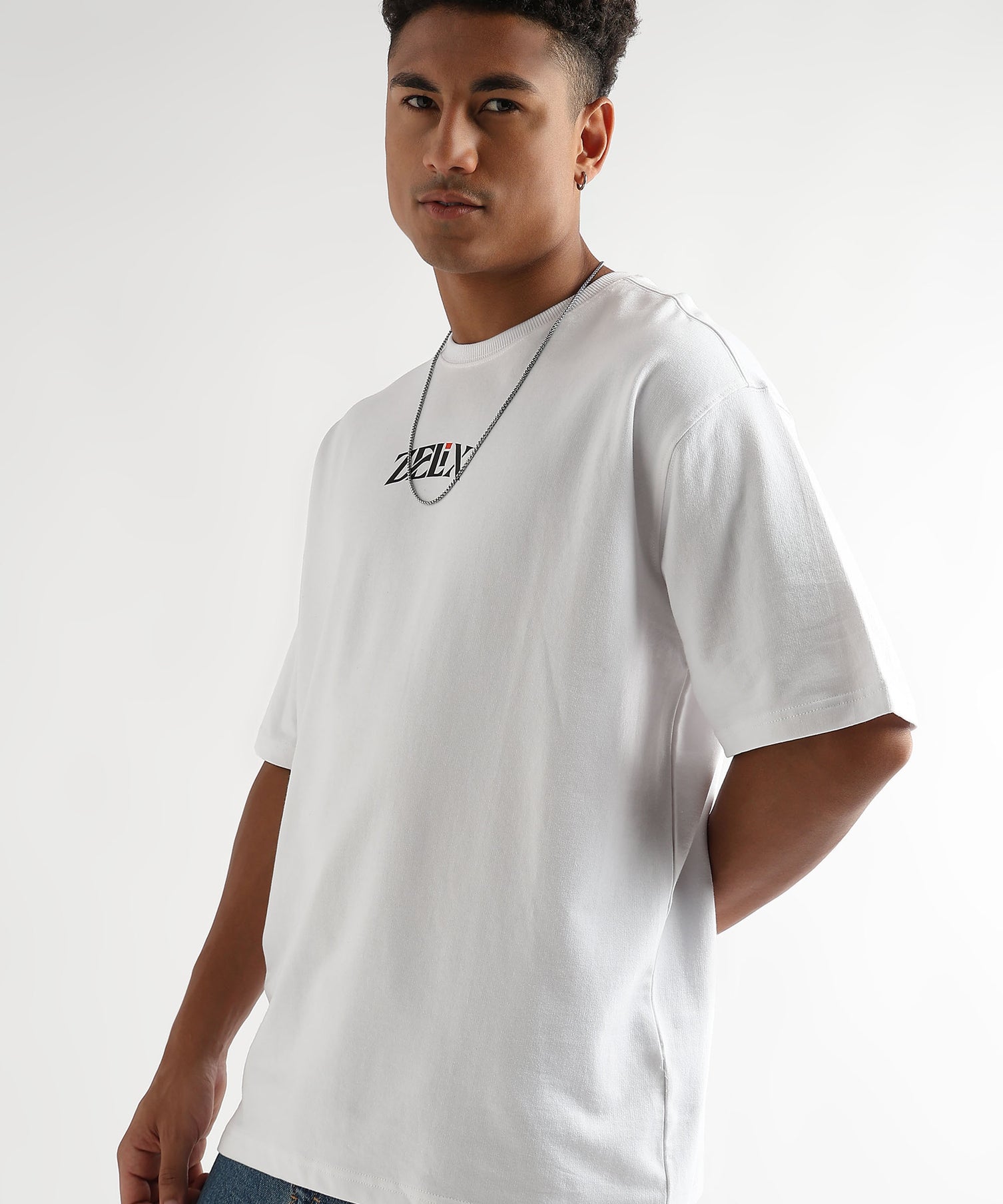 Cotton oversized slogan tee with dad vibes print