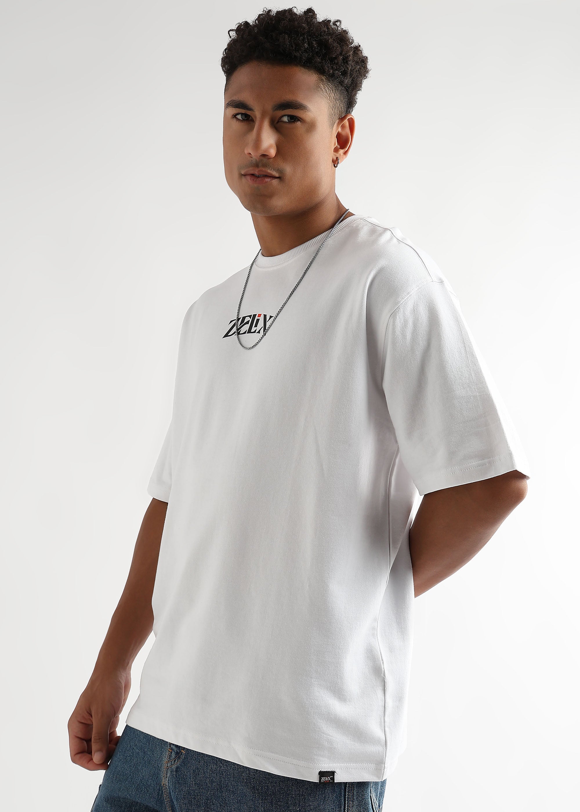 Cotton oversized slogan tee with dad vibes print