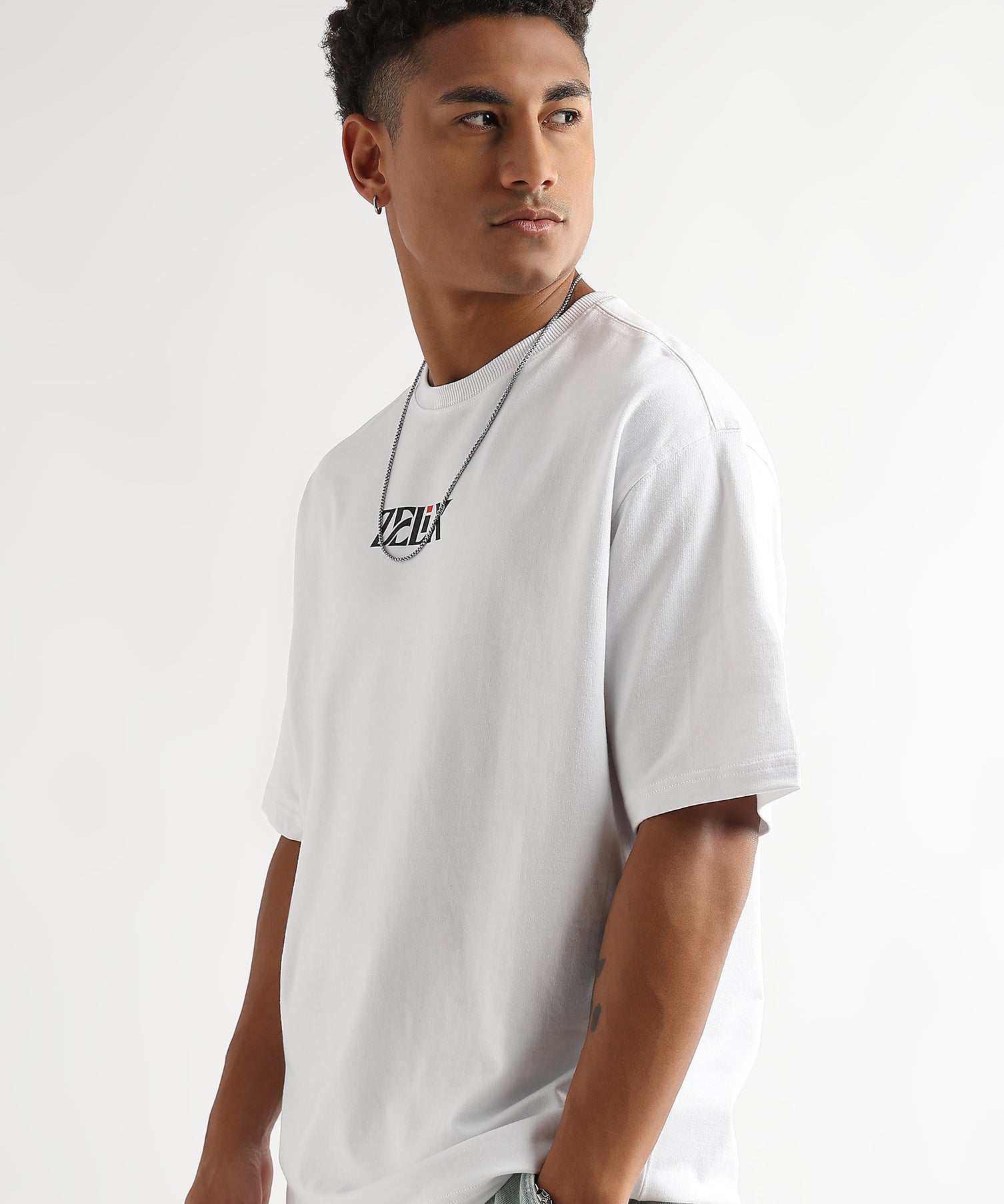 Bloom & Time casual oversized streetwear t-shirt white