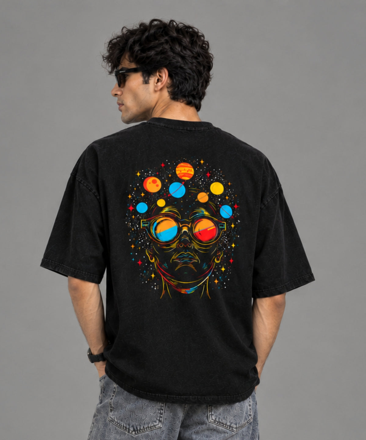 Astro Mind Over-Sized T-Shirt Black
