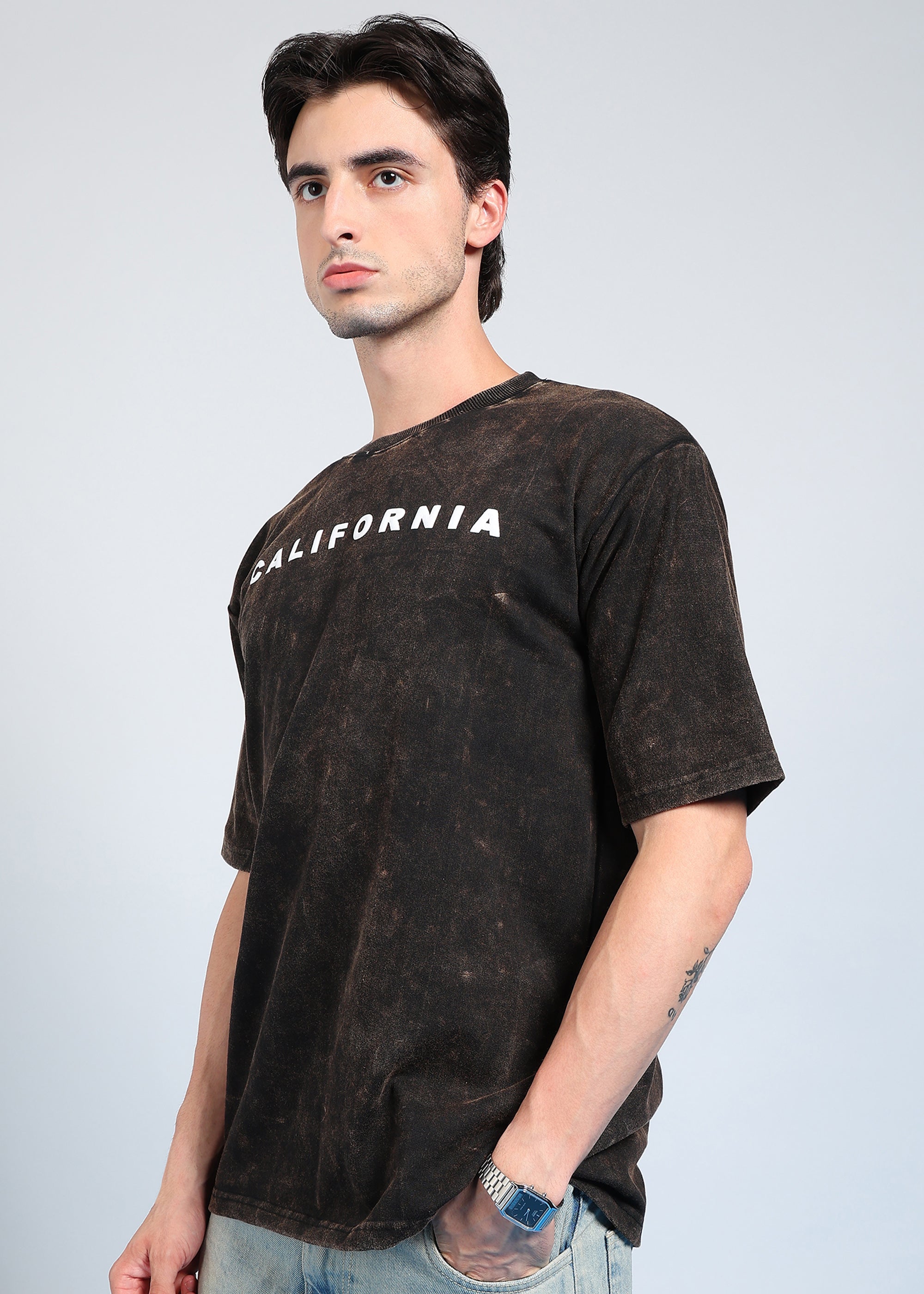 California Puff Acid Wash T-Shirt (Brown)