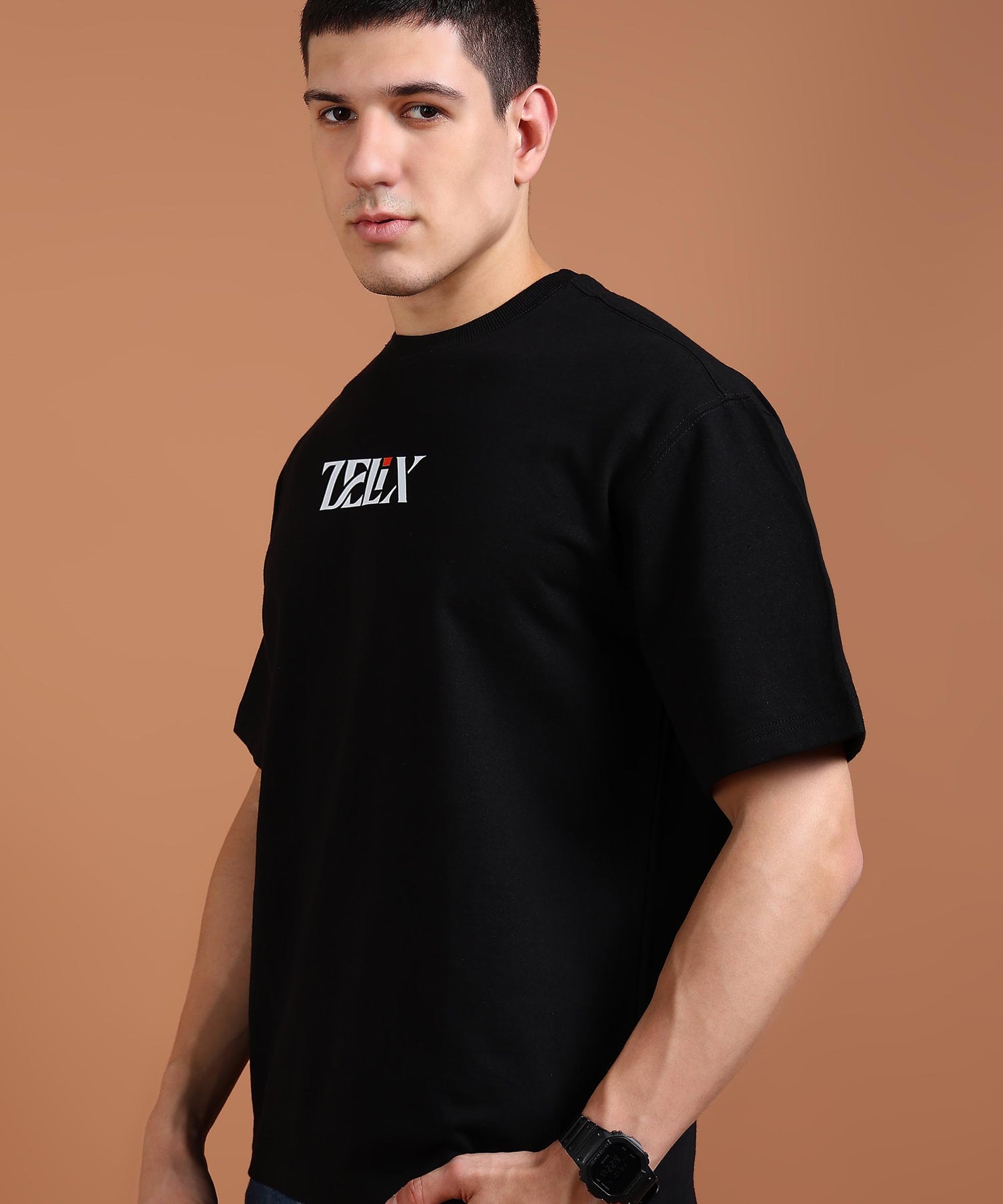 Black Bizarre Bear drop shoulder oversized cotton shirt