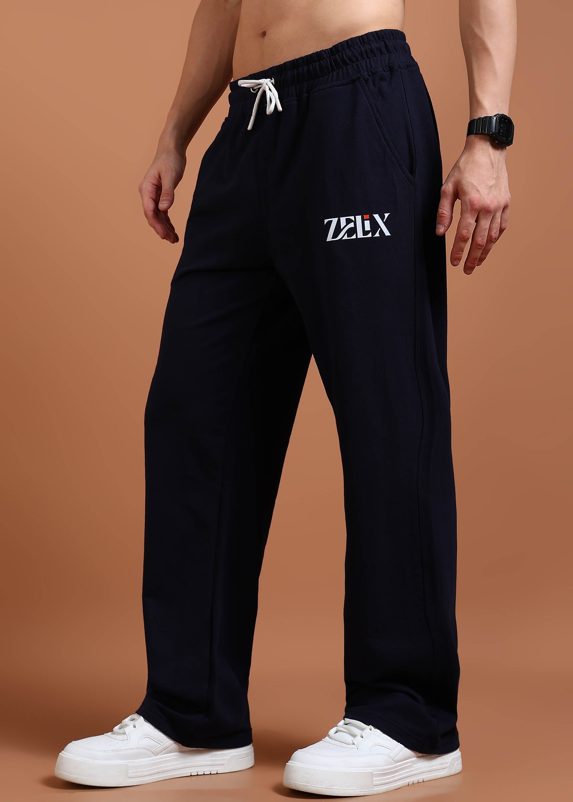 Casual navy blue streetwear jogger pants
