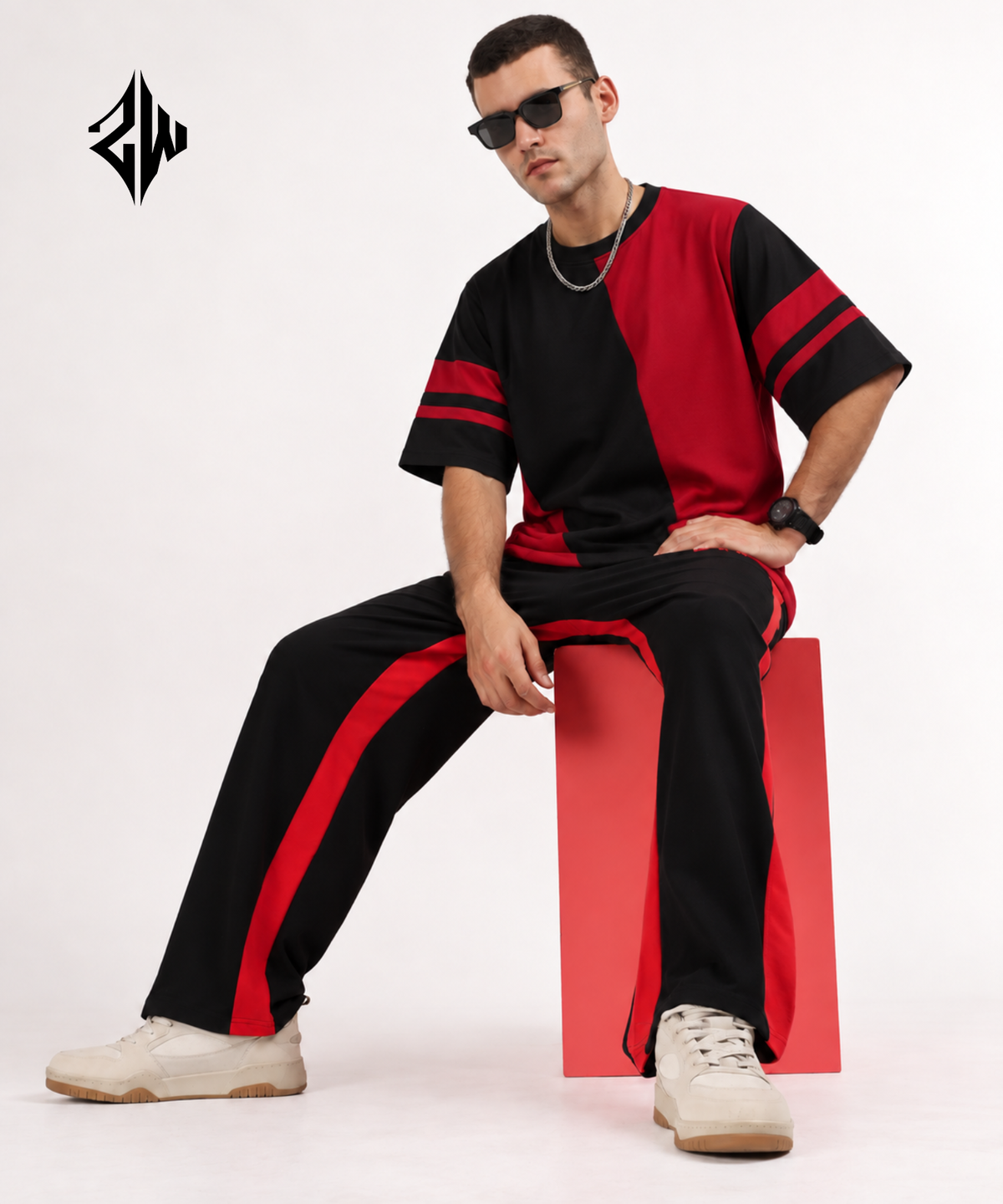 Red & Black Streetwear Co-Ord Set